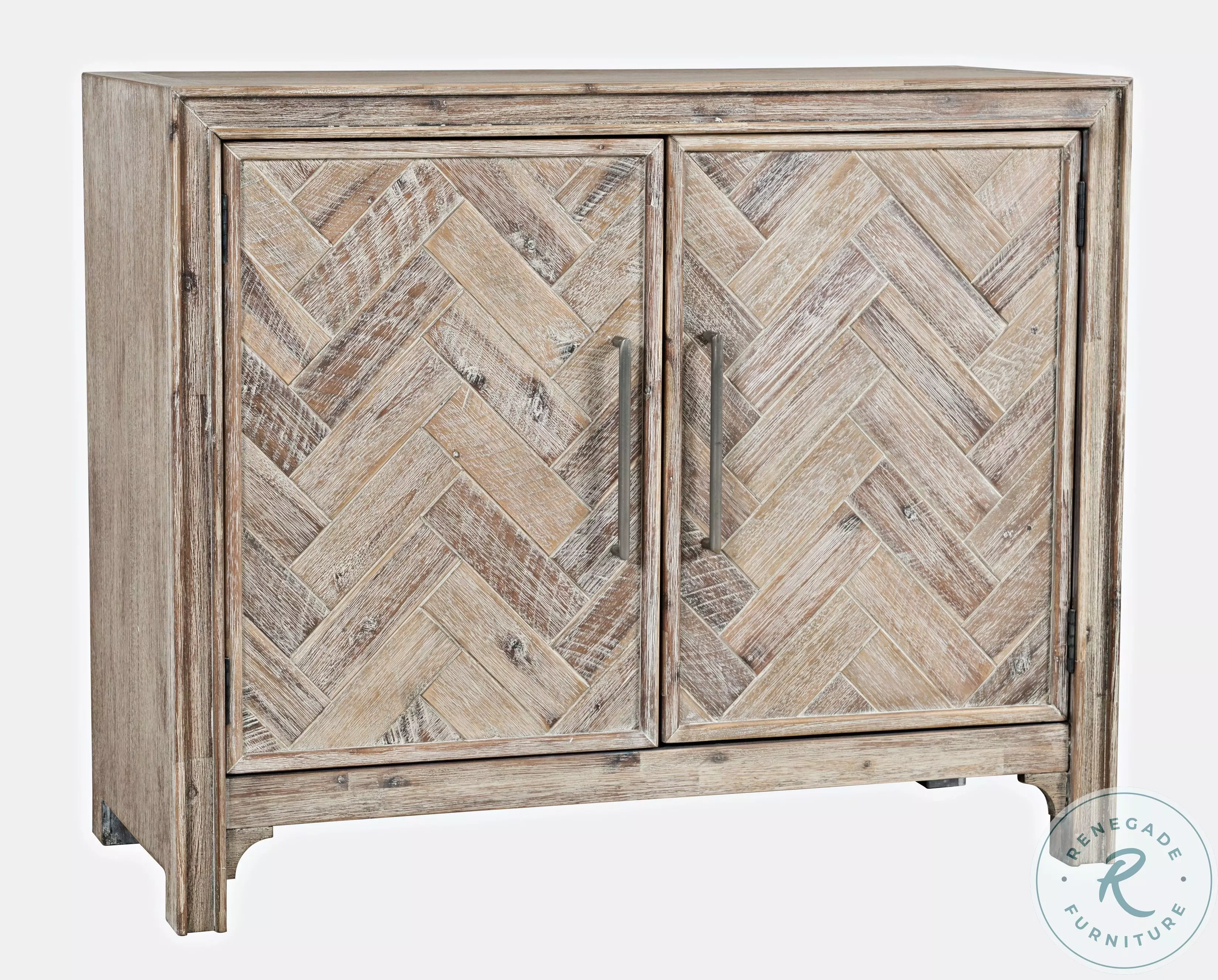 Gramercy Distressed Grey Wash Chevron Two Door Accent Chest From