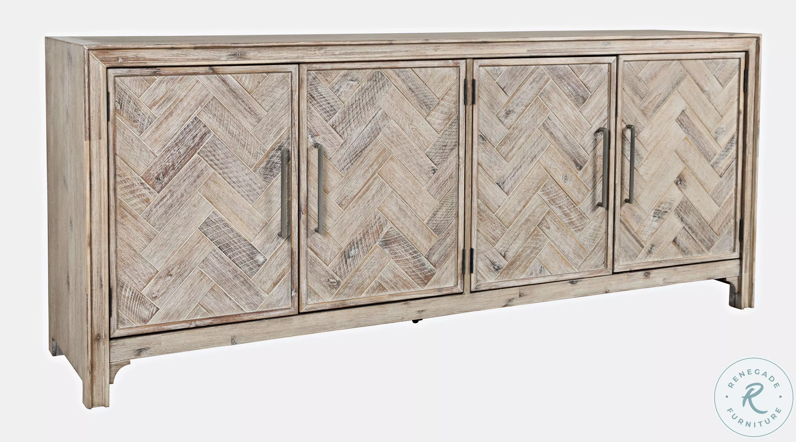 Gramercy Distressed Grey Wash Chevron Four Door 79