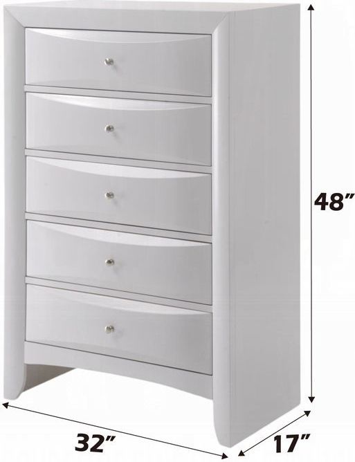 Ireland White 5 Drawer Chest