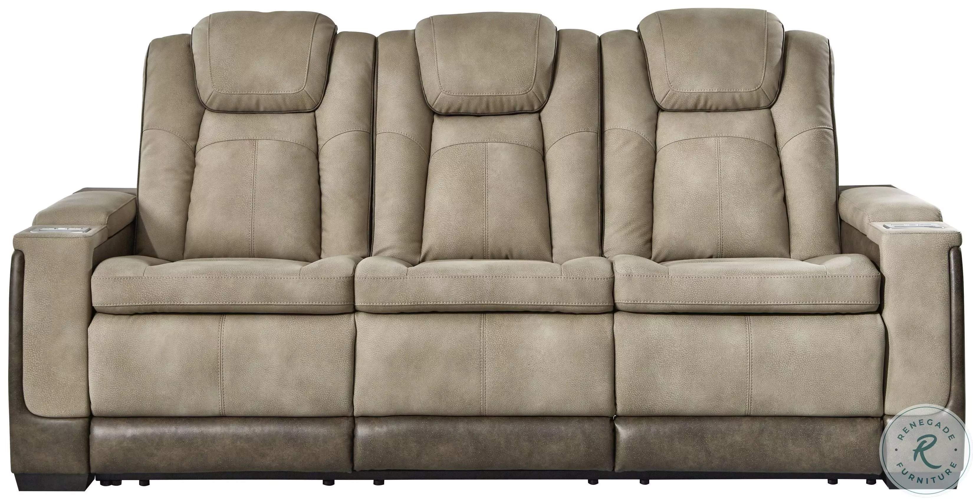 Next-Gen DuraPella Sand Power Reclining Sofa With Adjustable