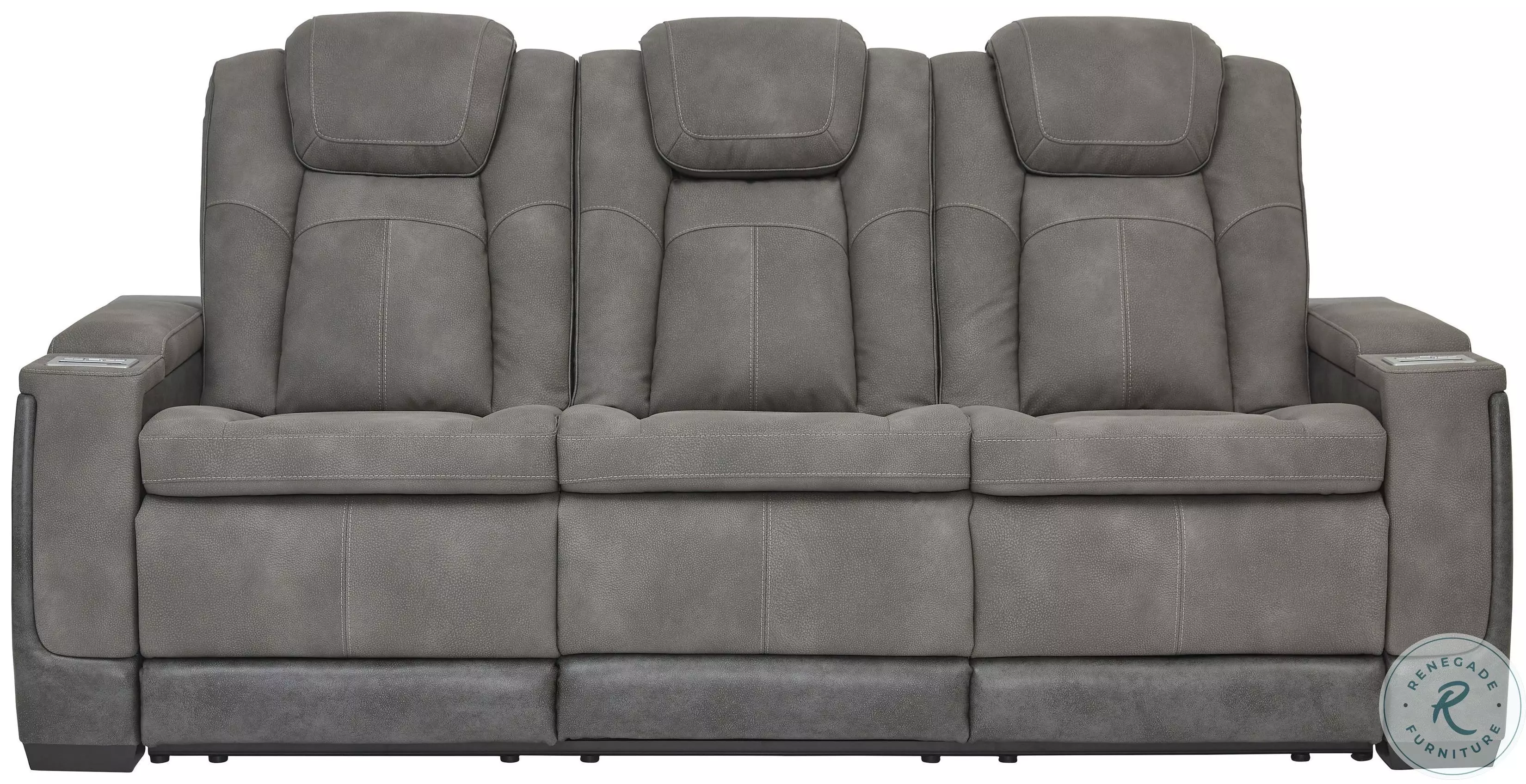 Next-Gen DuraPella Slate Power Reclining Sofa With Adjustable