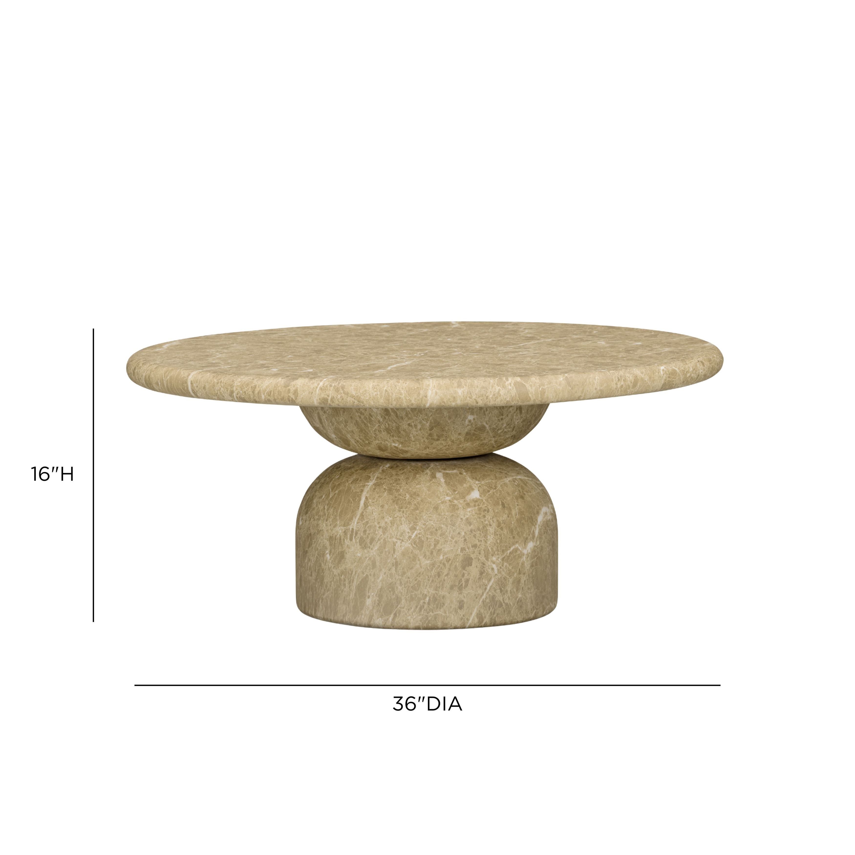Cynthia Light Emperador Outdoor Round Coffee Table
