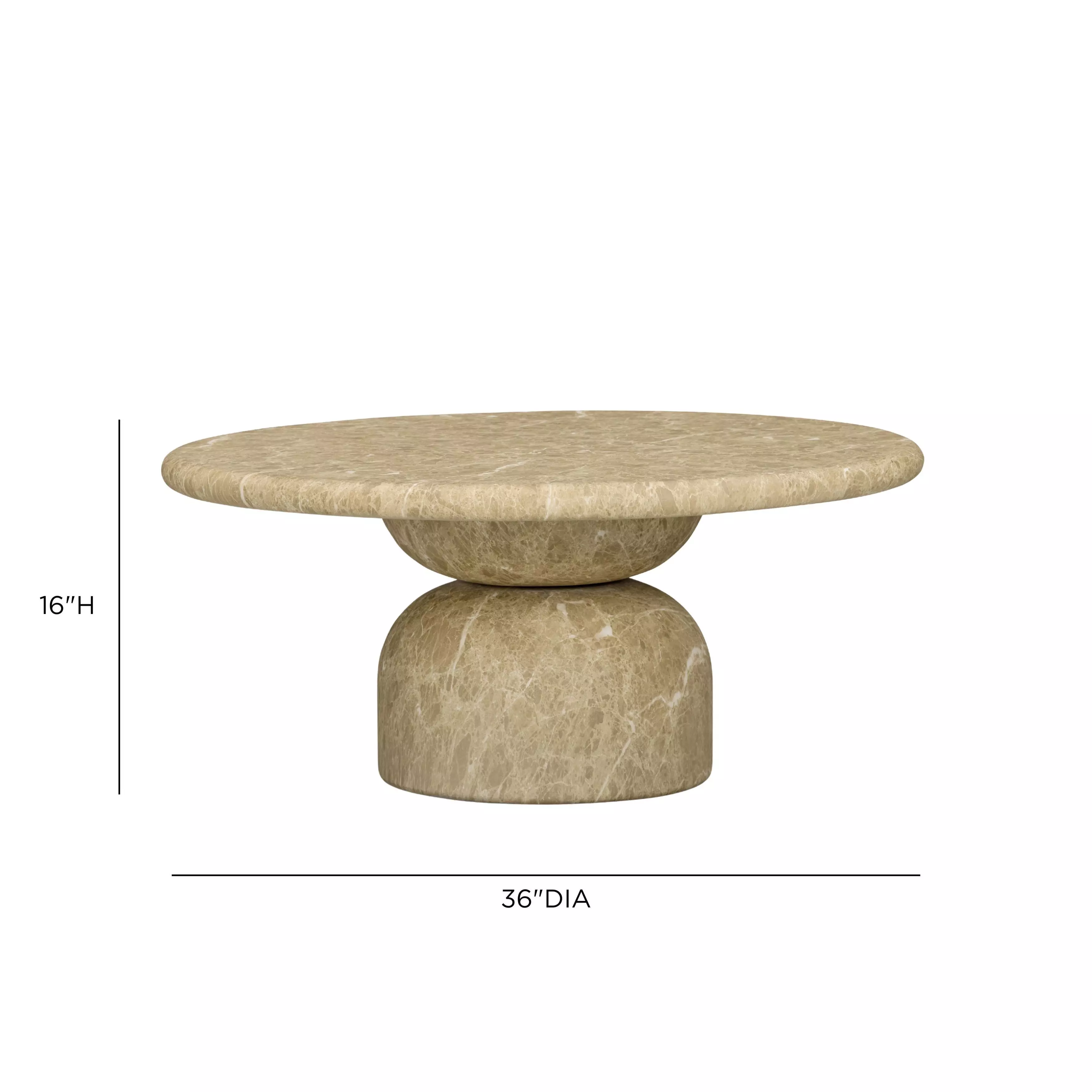 Cynthia Light Emperador Outdoor Round Coffee Table