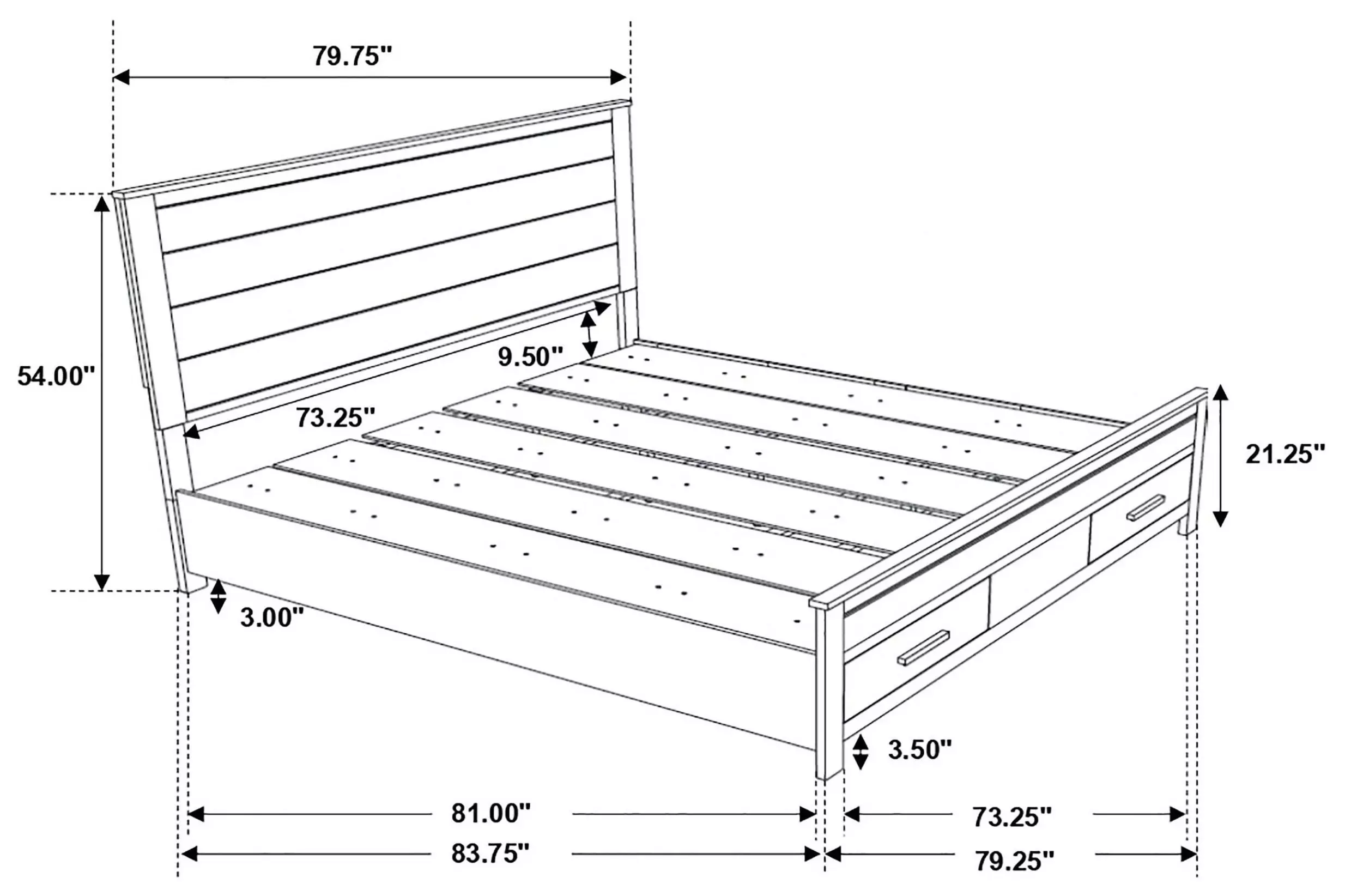 Woodmont Rustic Golden Brown King Panel Storage Bed
