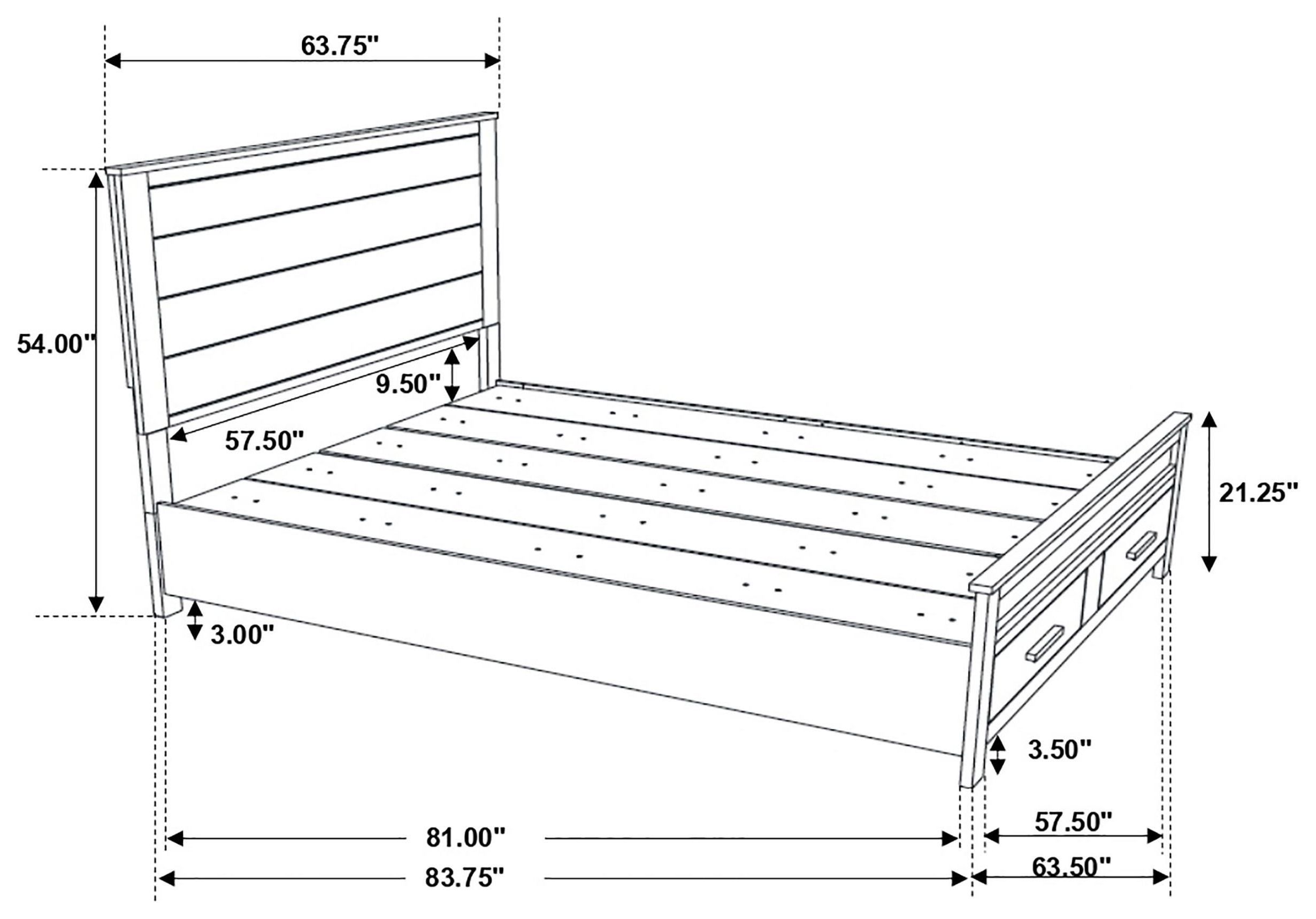 Woodmont Rustic Golden Brown Queen Panel Storage Bed