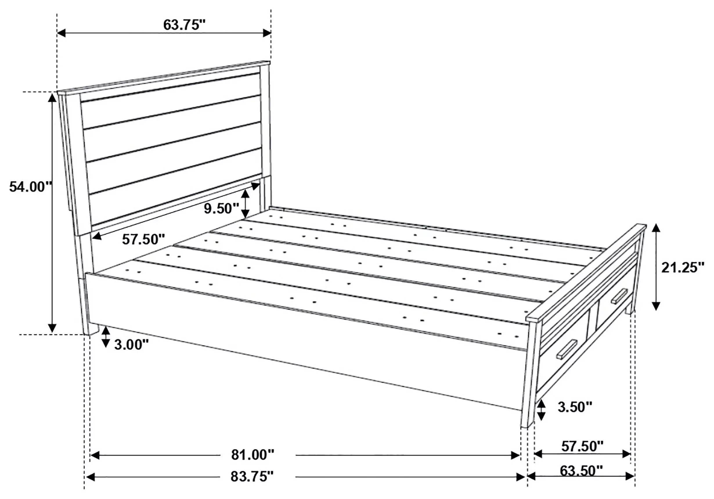 Woodmont Rustic Golden Brown Queen Panel Storage Bed