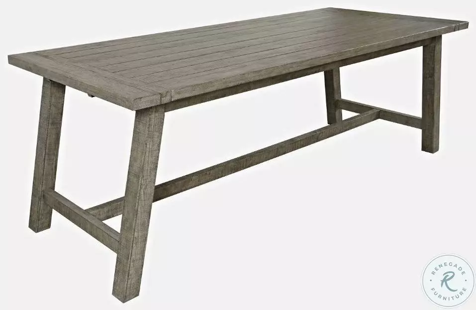 Telluride Driftwood Gray Trestle Extendable Counter Height Dining