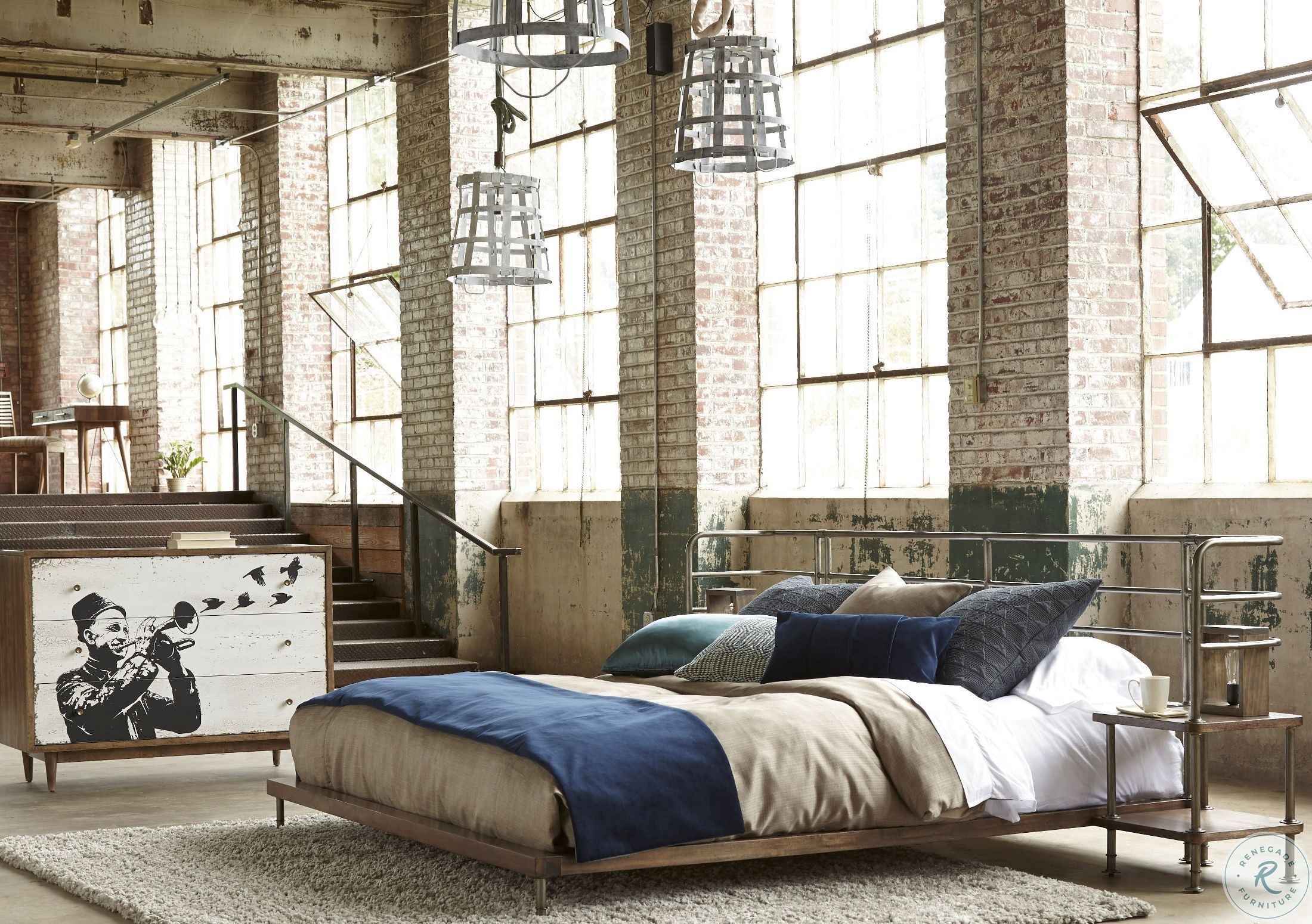 Epicenters Light Oak Platform Bedroom Set With 2 Nightstands From Art Coleman Furniture