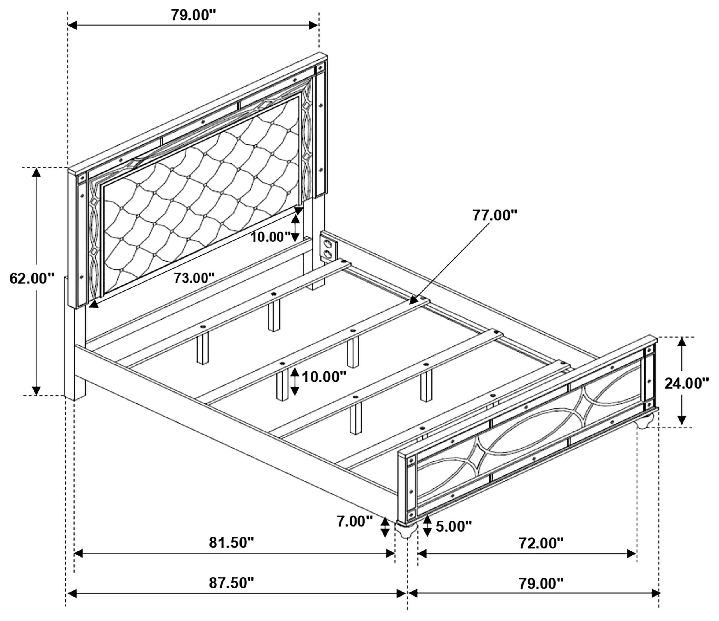 Gunnison Silver Metallic King Panel Bed