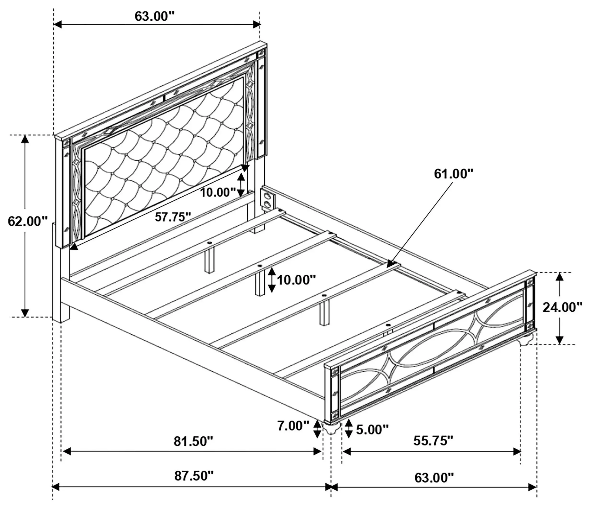 Gunnison Silver Metallic Queen Panel Bed