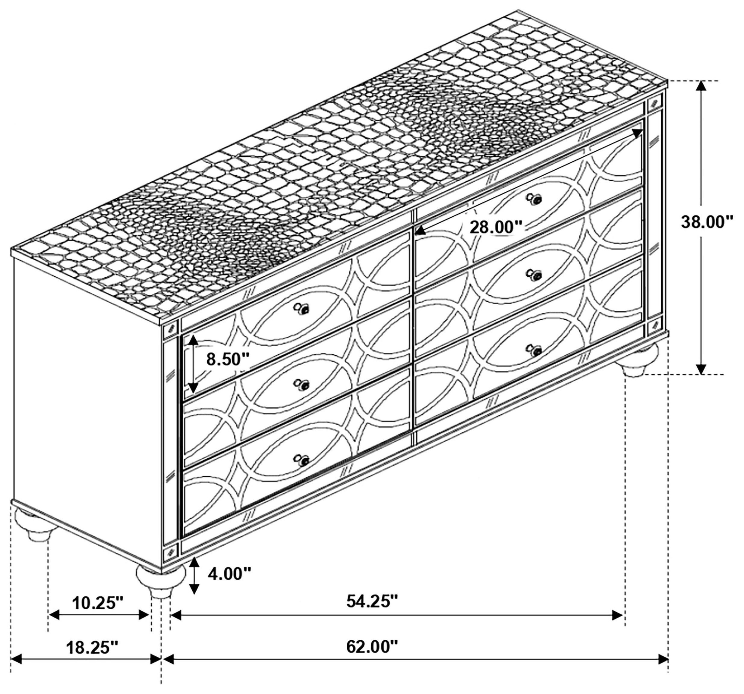 Gunnison Silver Metallic Dresser