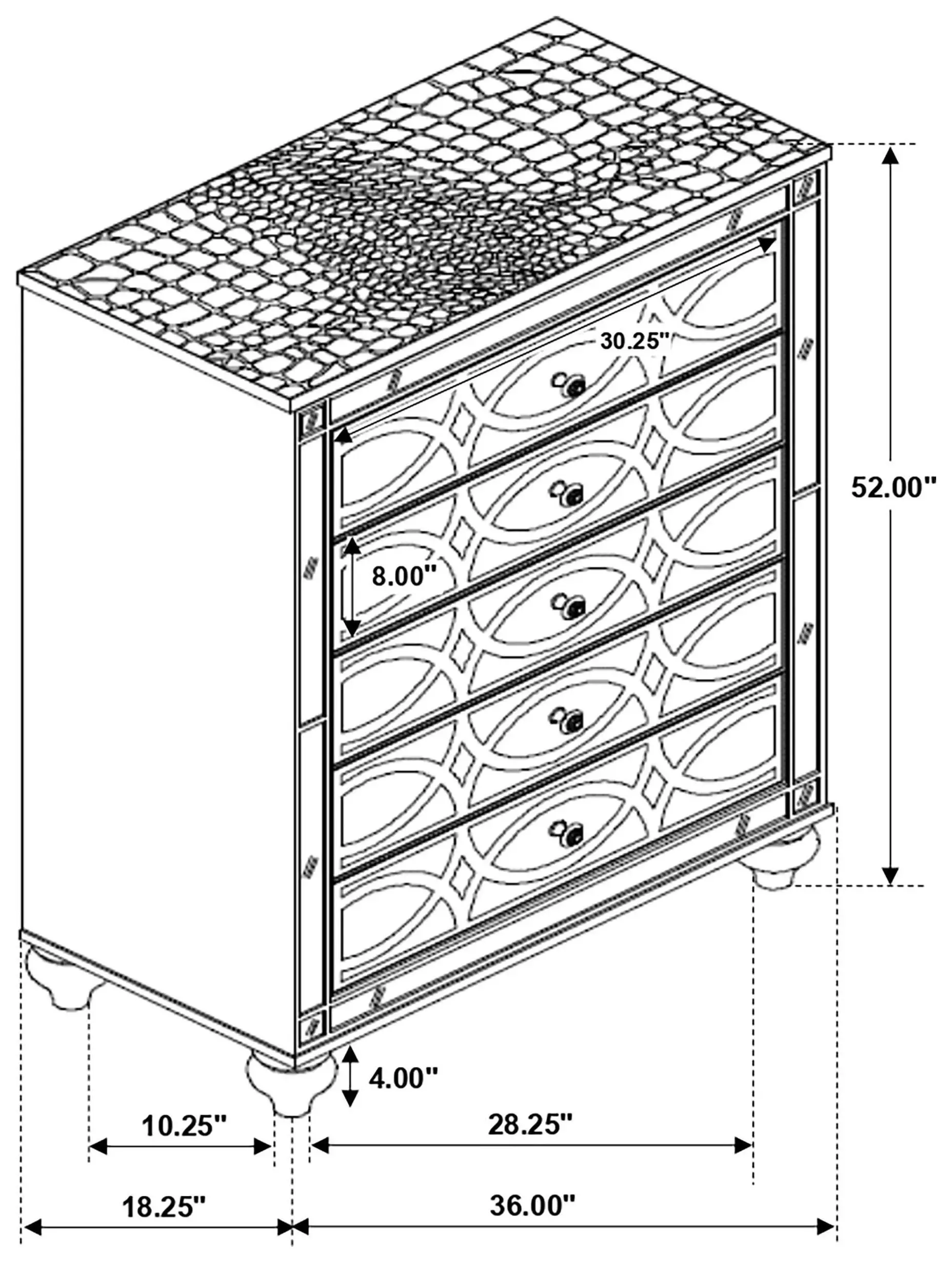 Gunnison Silver Metallic Chest