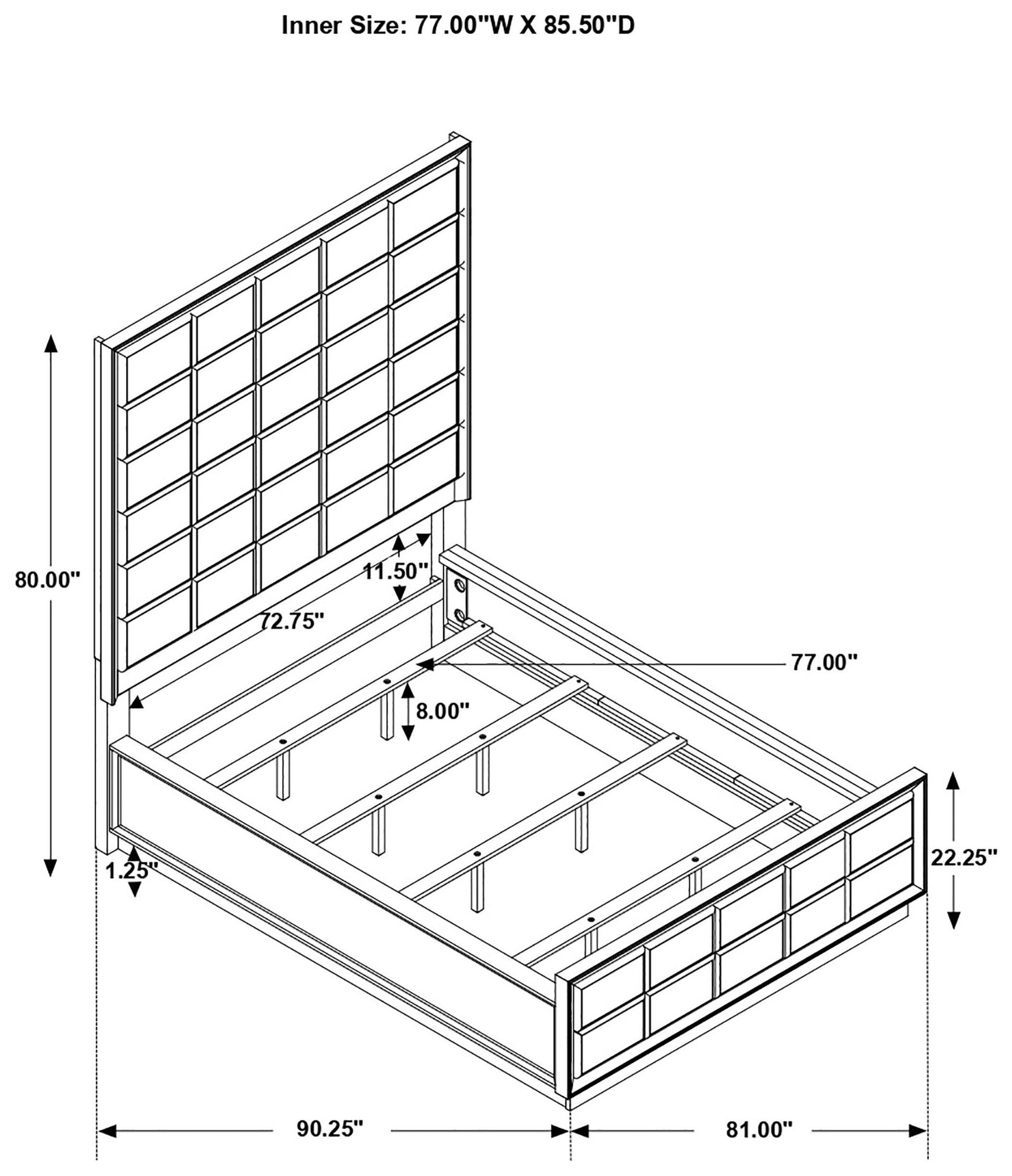 Durango Smoked Peppercorn and Gray California King Upholstered Panel Bed