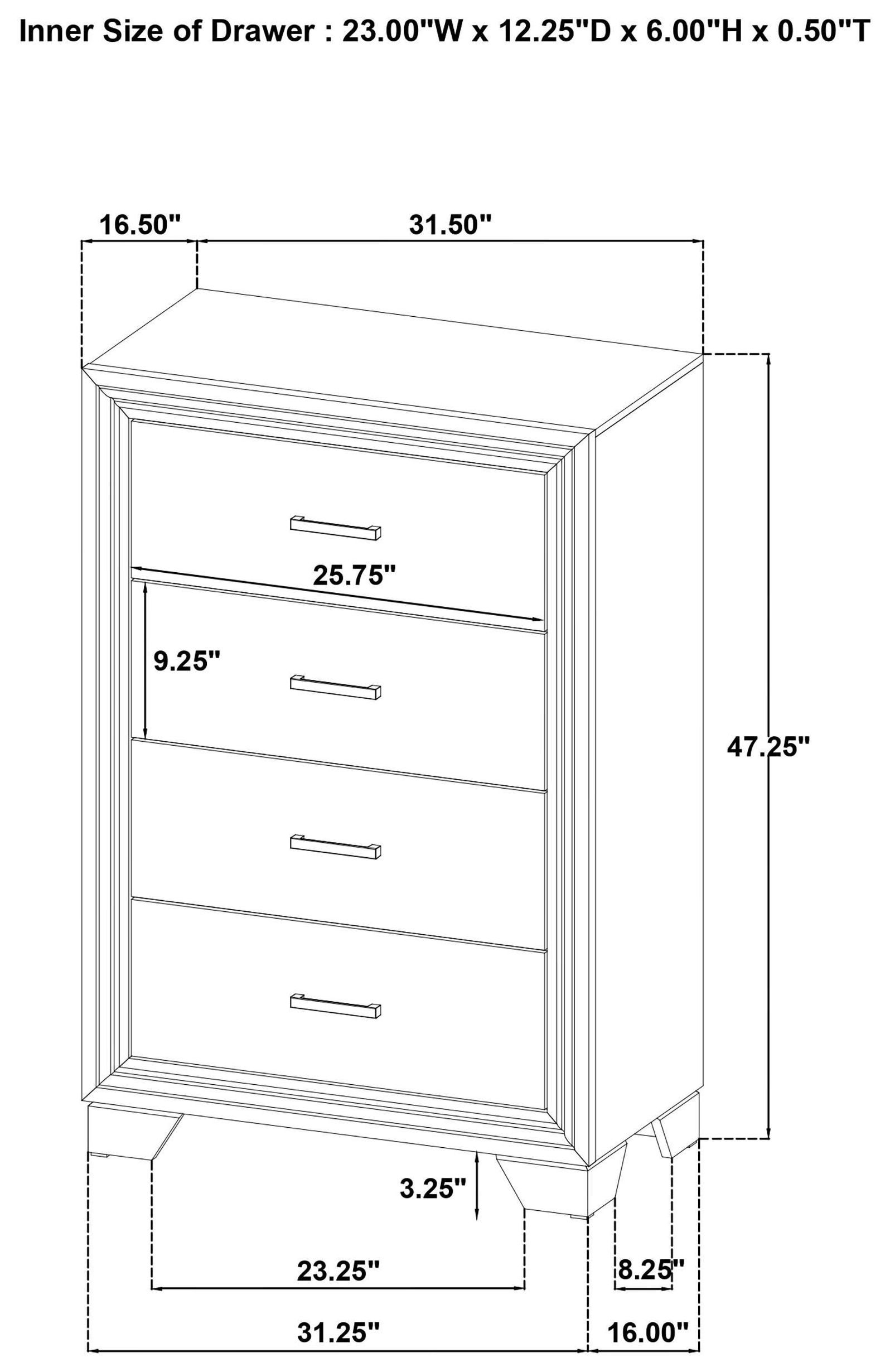 Wright Brown Oak 4 Drawer Chest