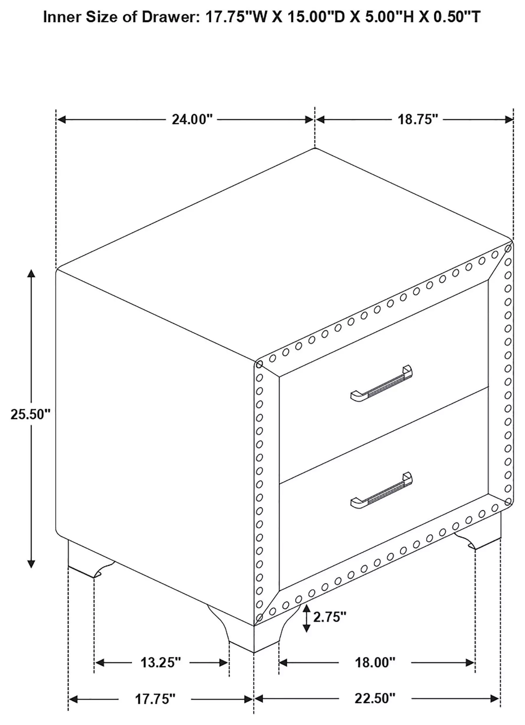 Melody Pacific Blue Nightstand