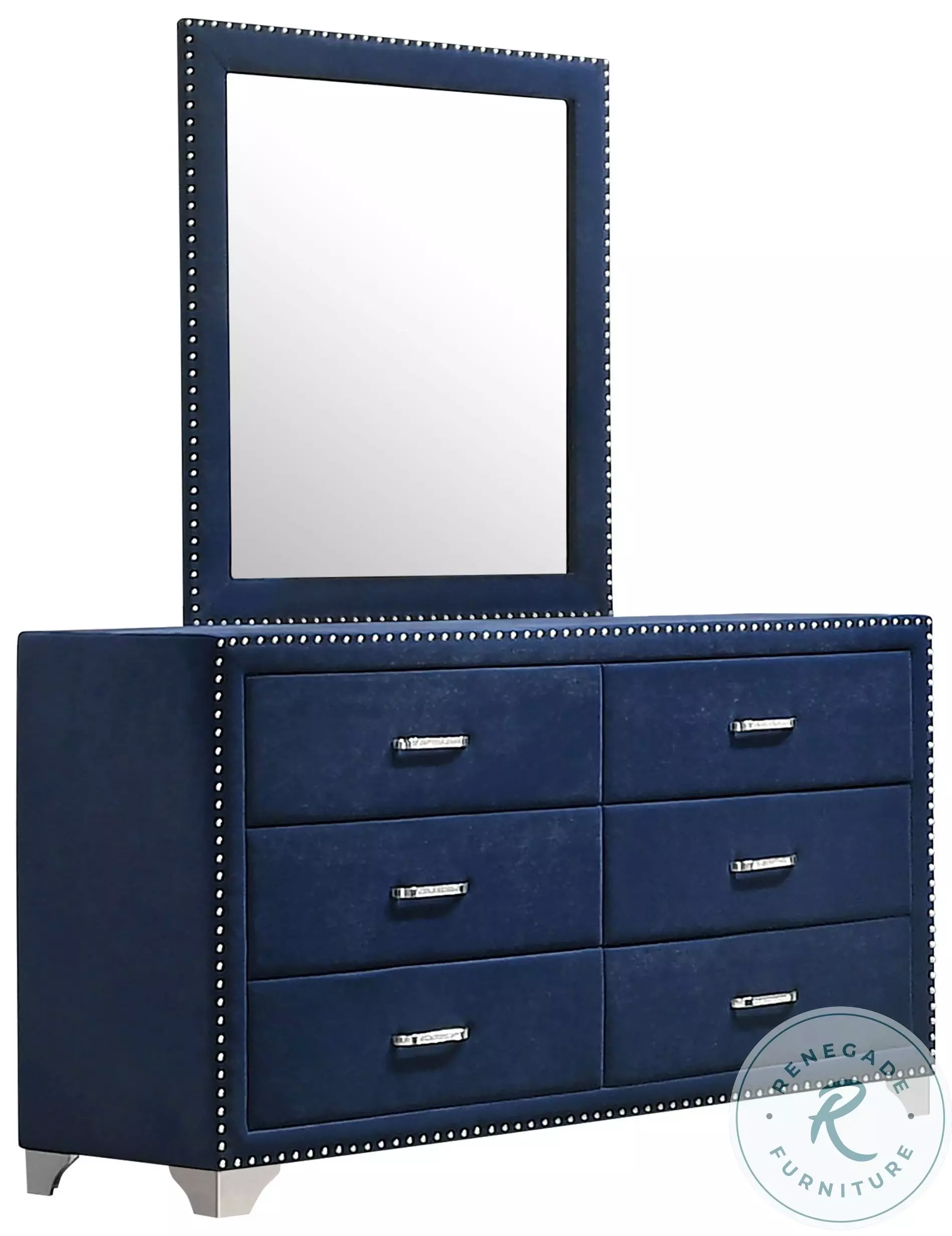 Melody Pacific Blue 6 Drawer Dresser with Mirror From Coaster