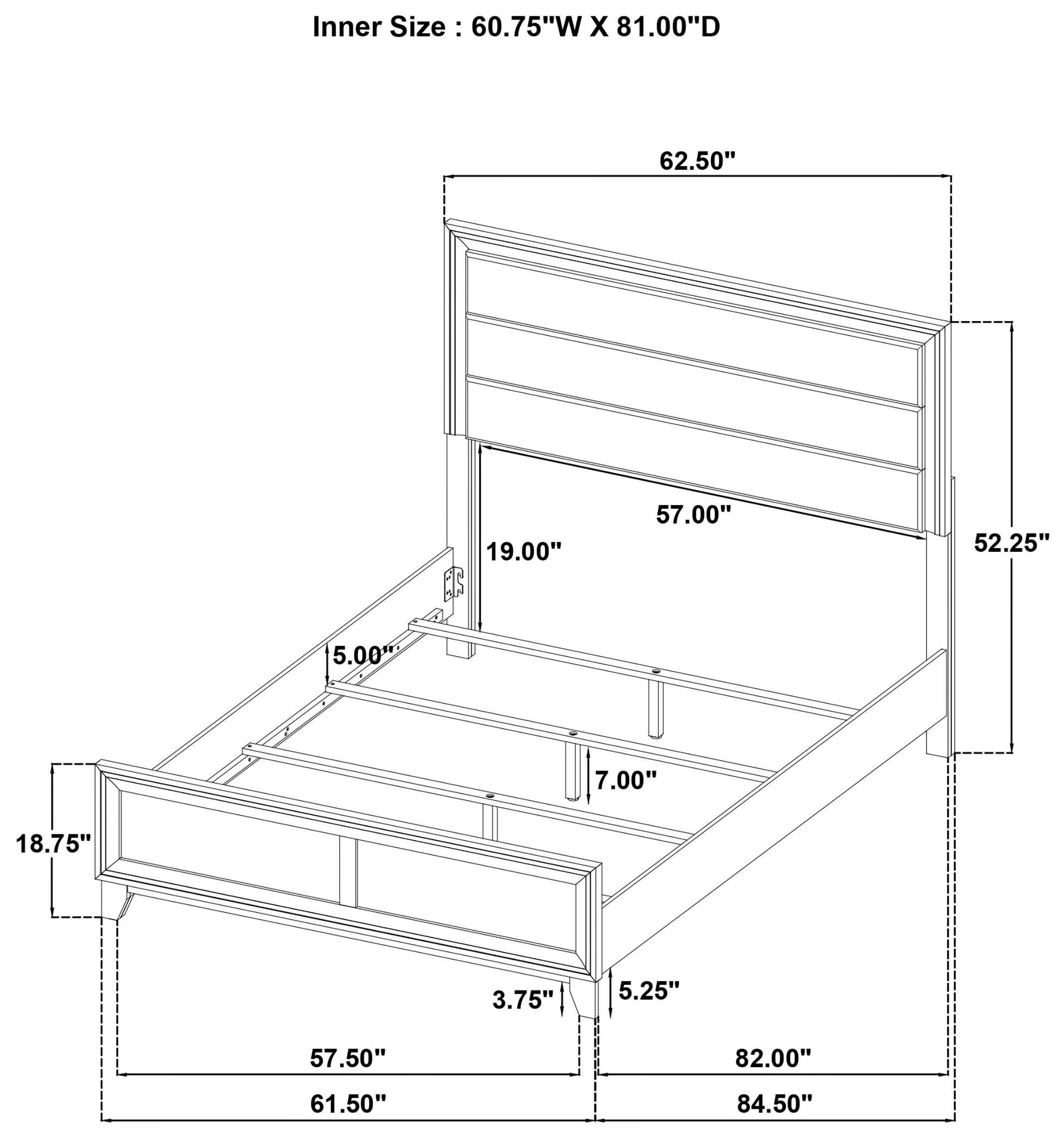 Welsley Walnut Queen Upholstered Panel Bed