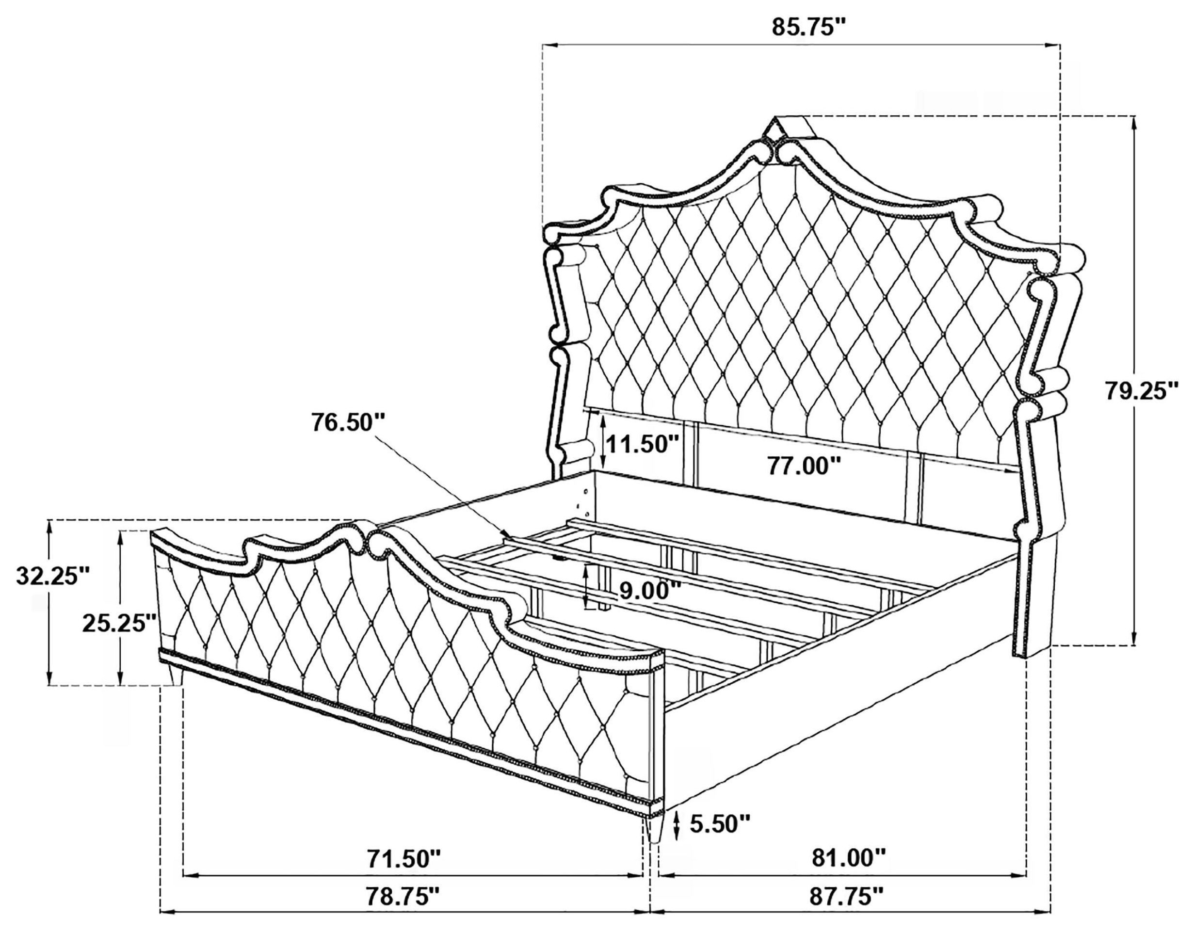 Antonella Ivory And Camel King Upholstered Panel Bed