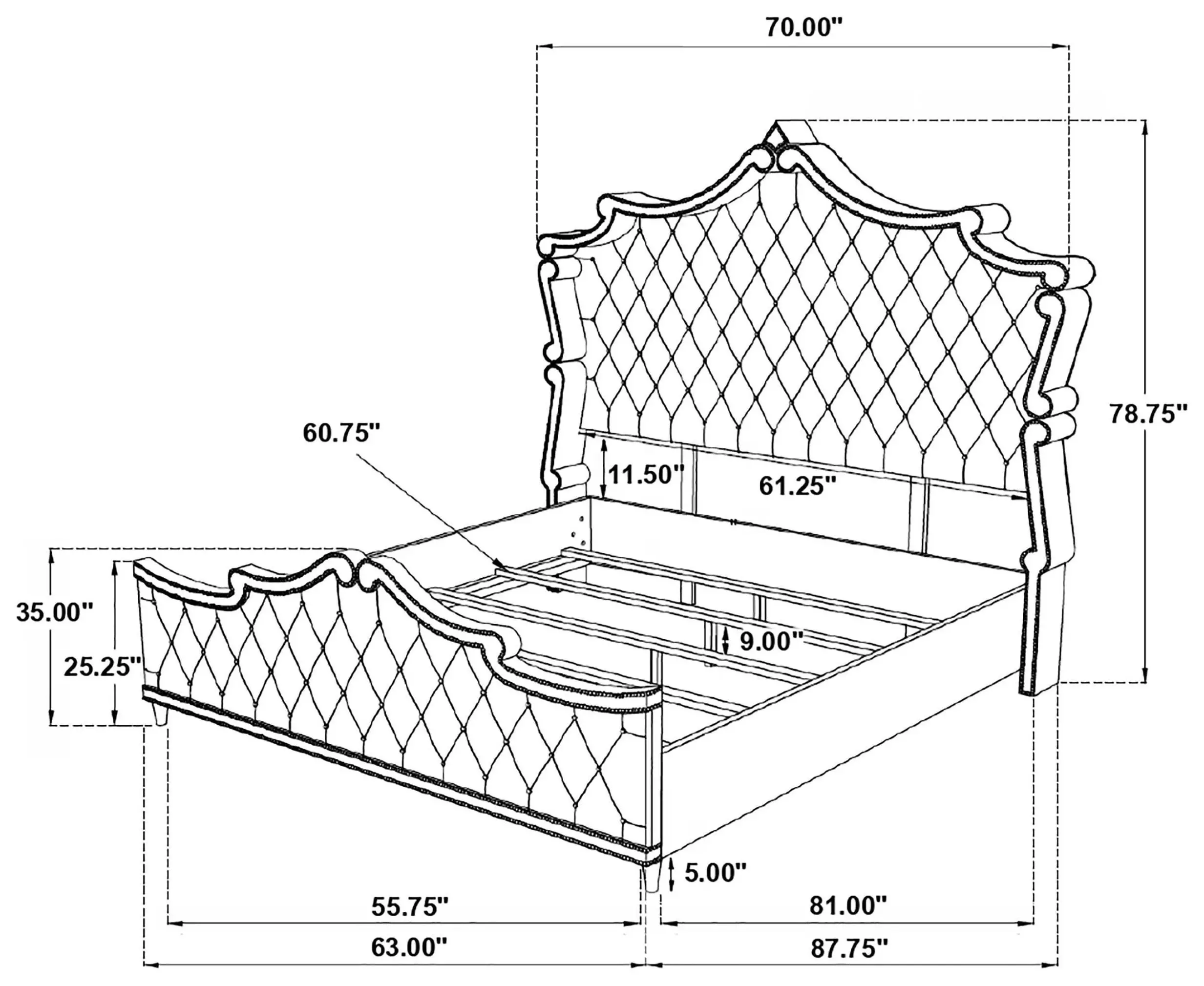 Antonella Ivory And Camel Queen Upholstered Panel Bed
