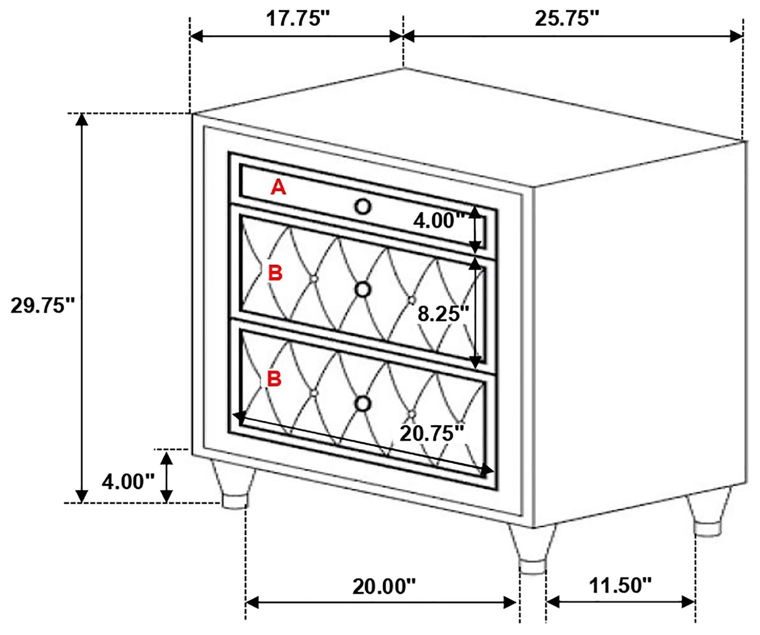 Antonella Ivory And Camel Nightstand