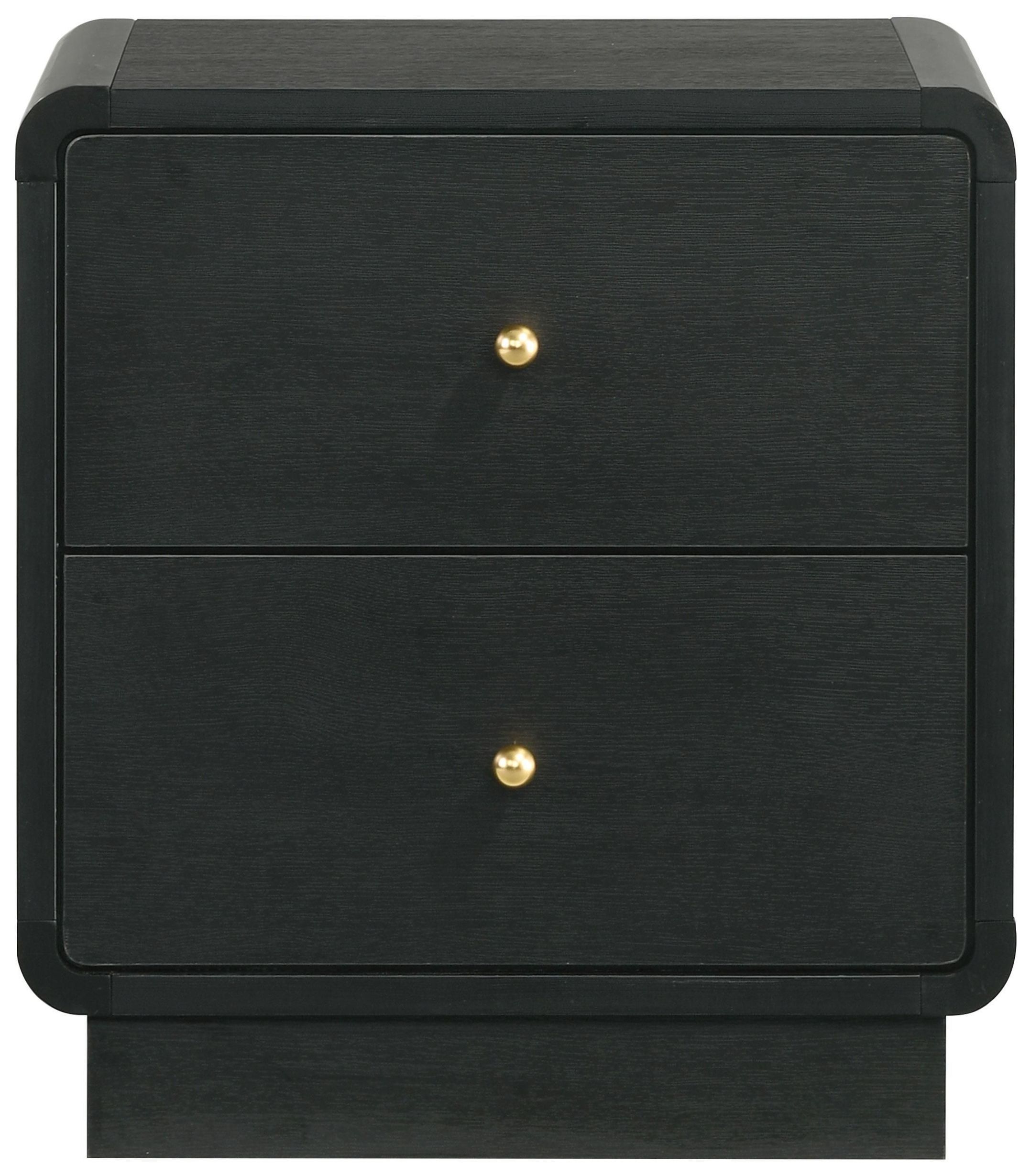 Cavelle Black 2 Drawer Nightstand From Coaster Furniture | Coleman
