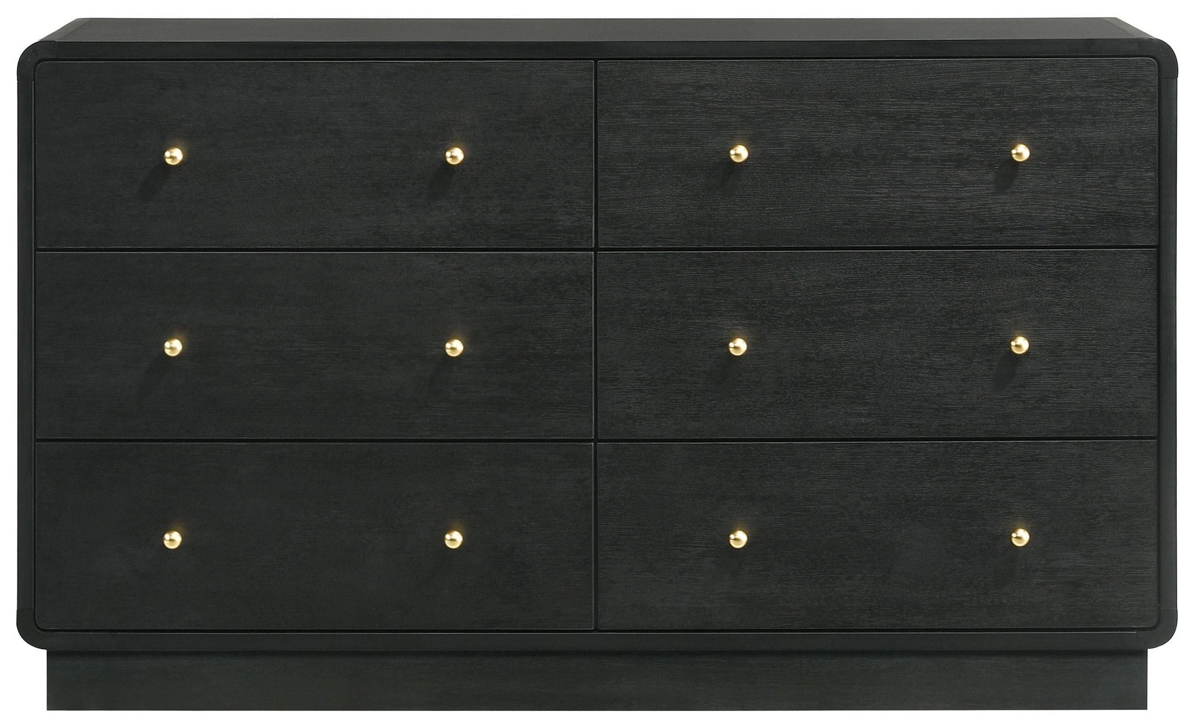 black art deco dresser Painted Black Chest Of Drawers main image 1