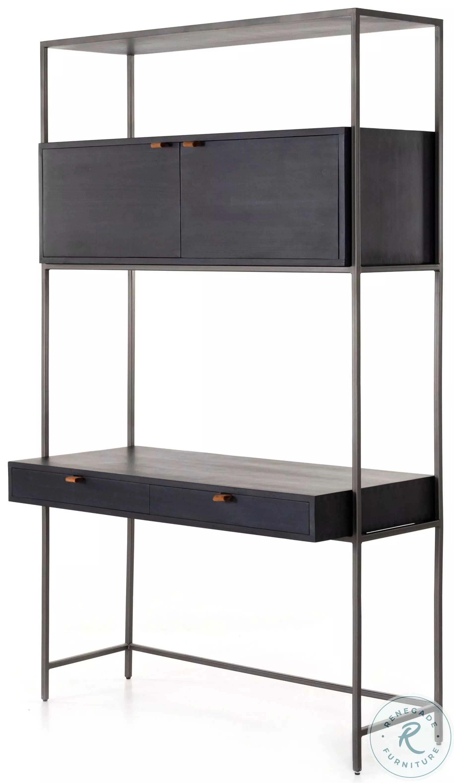 Trey Black Wash Poplar Modular Wall Desk from Four Hands | Coleman