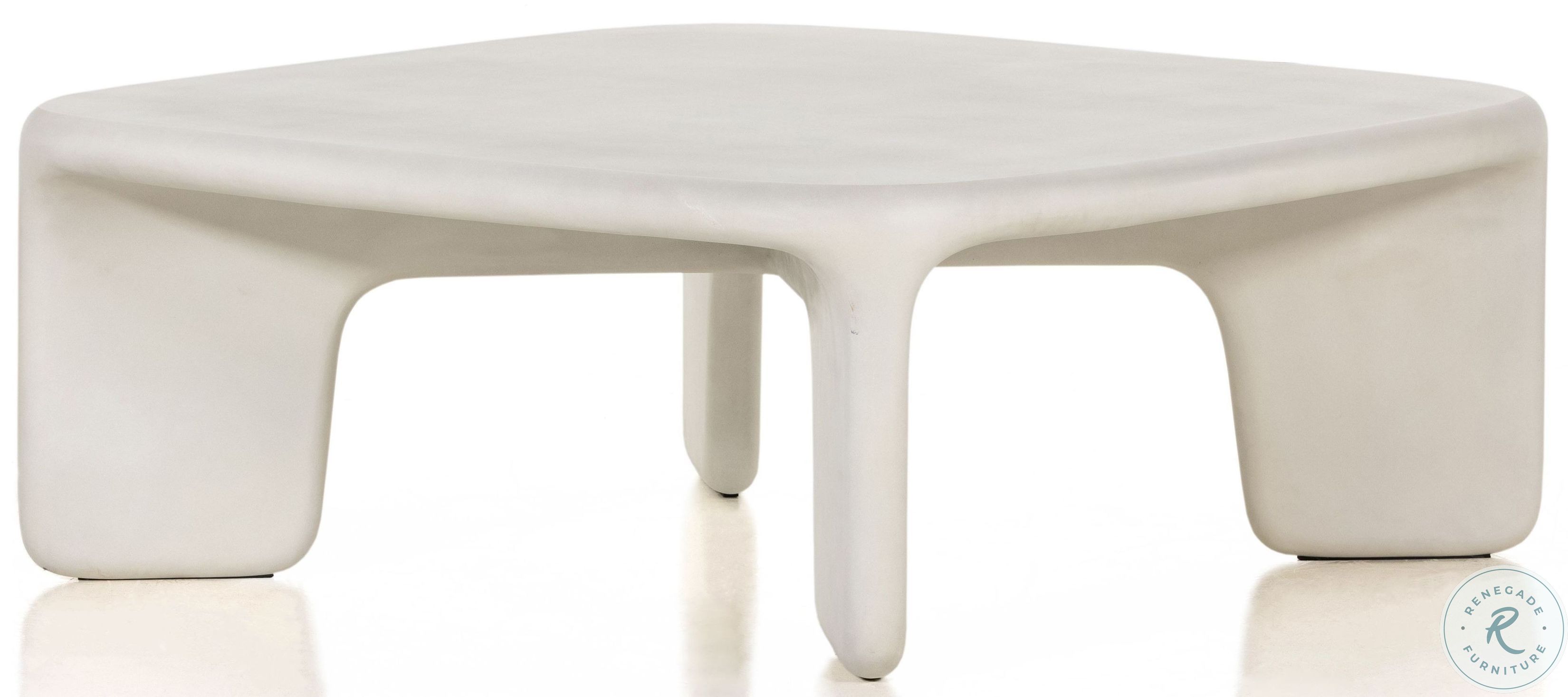 Dante White Concrete Coffee Table from Four Hands | Coleman Furniture