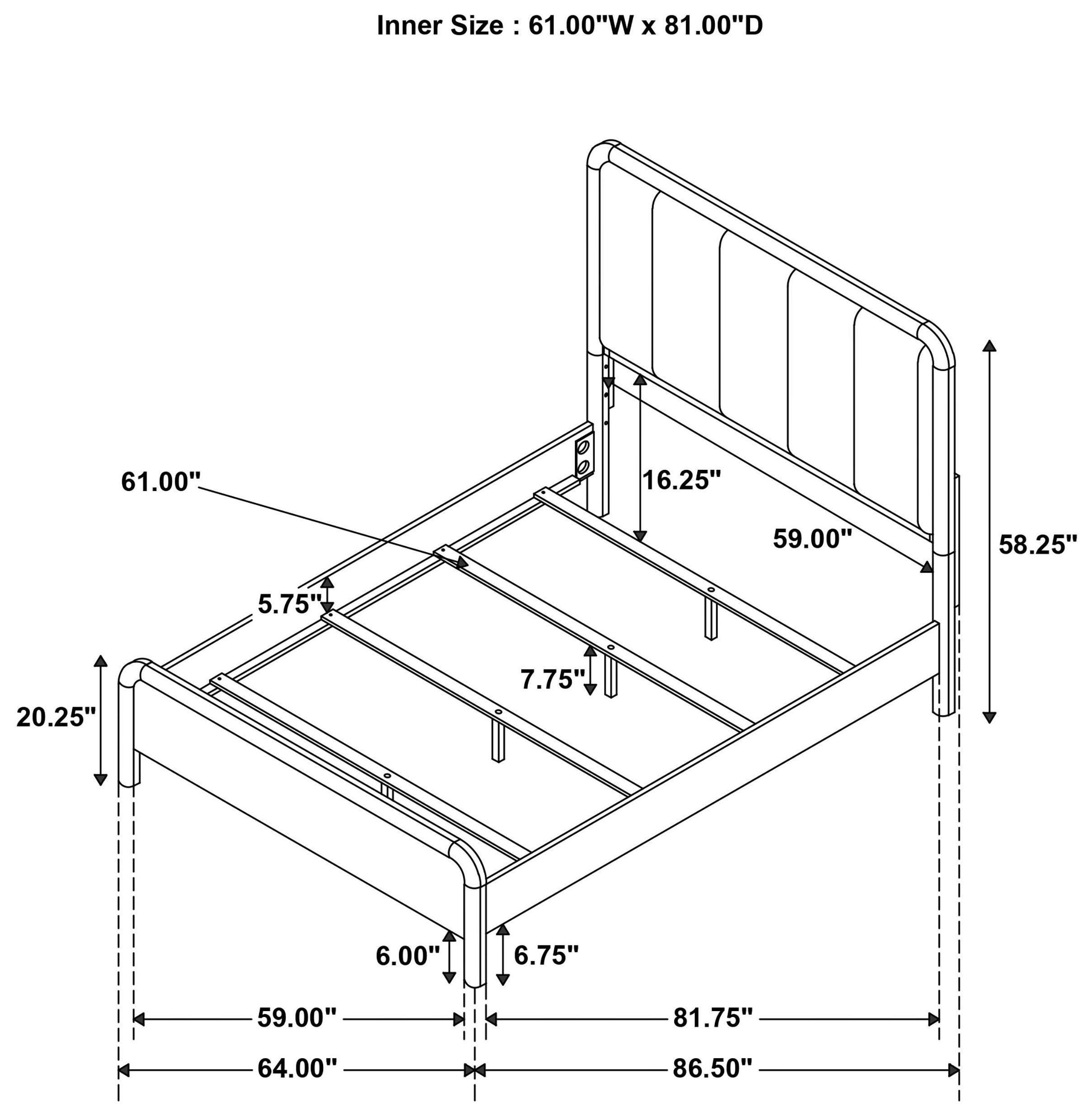 Amsbury Nutmeg Queen Upholstered Panel Bed
