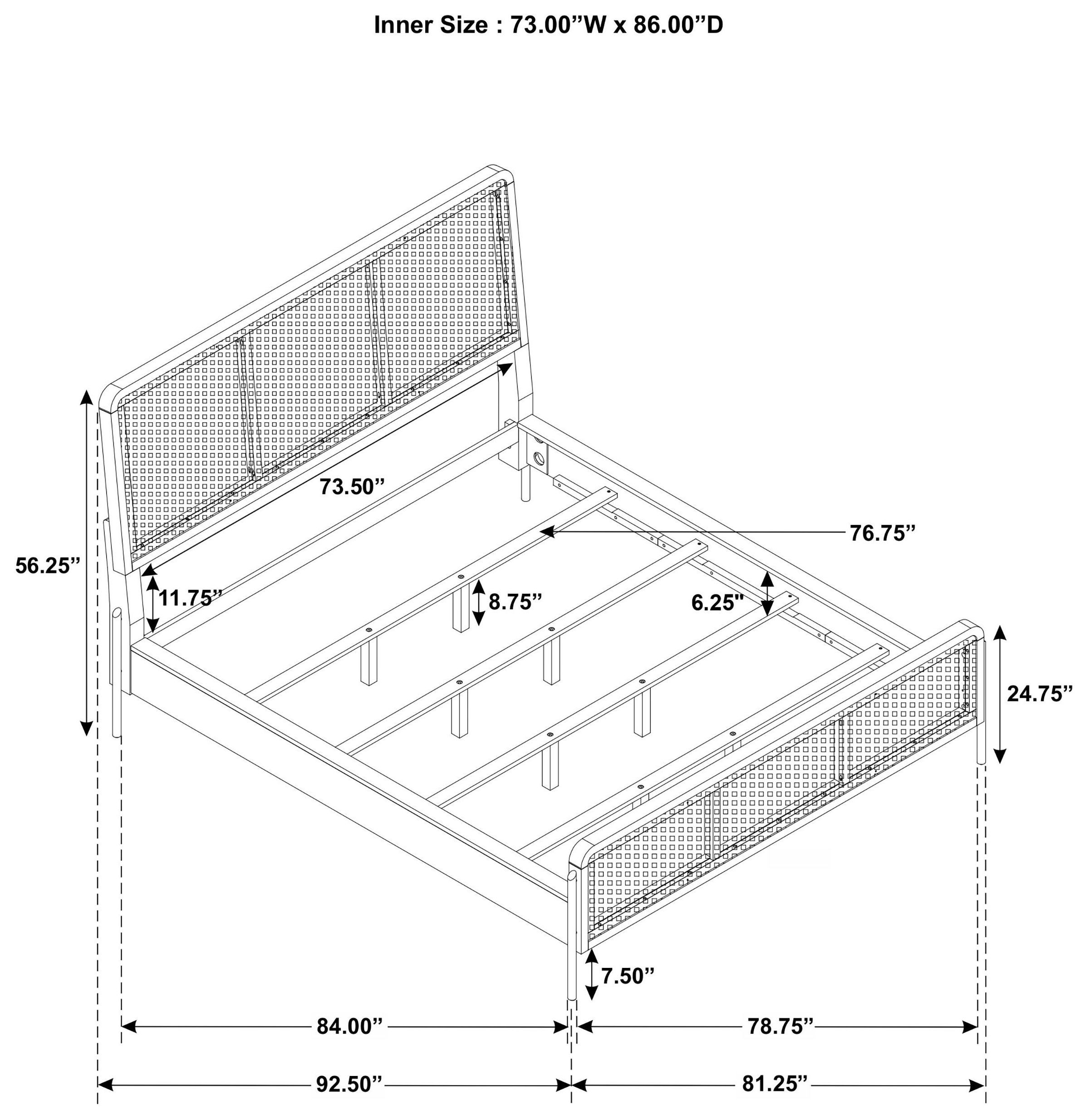 Arini Sand Wash and Natural California King Panel Bed
