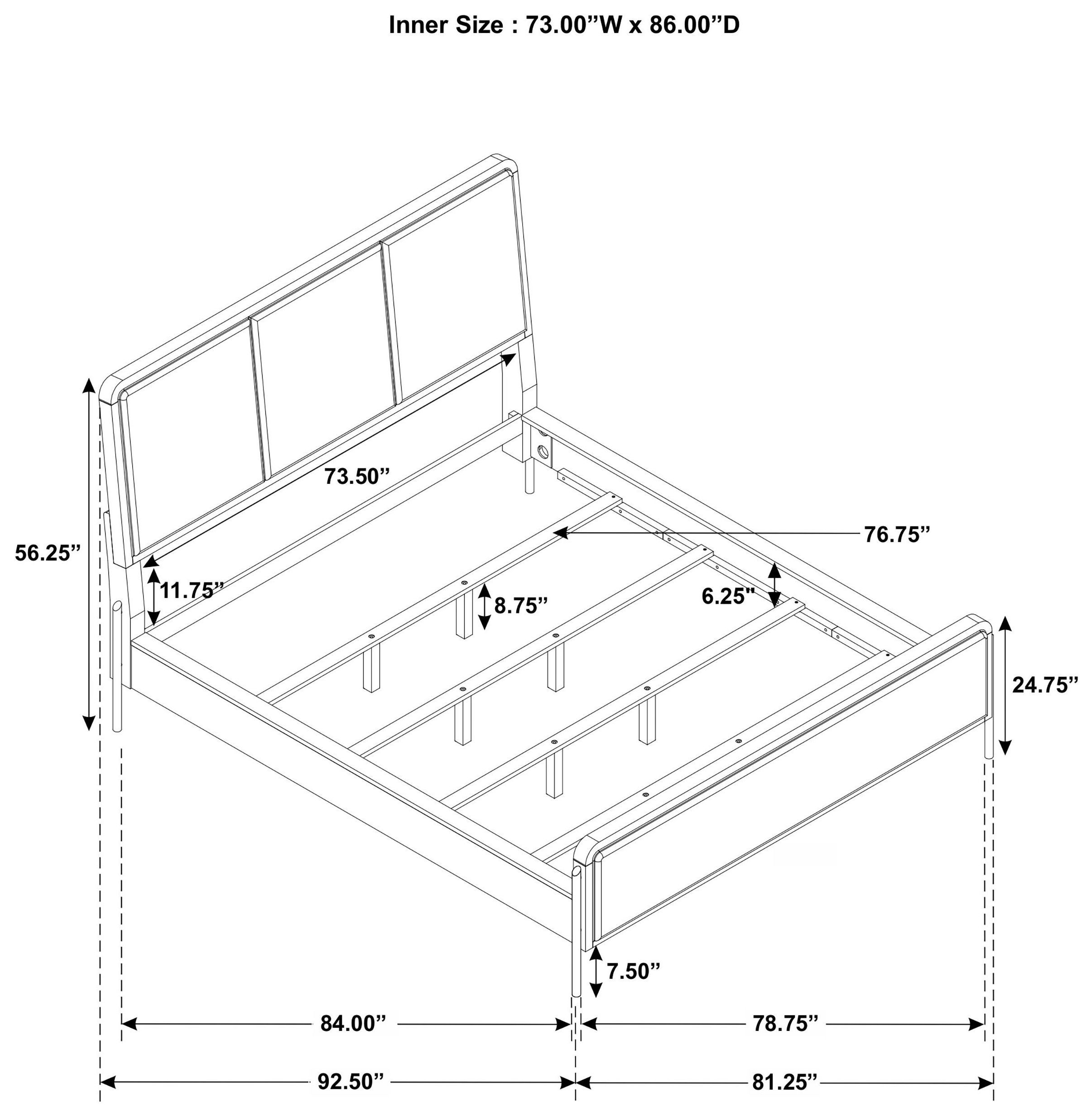 Arini Sand Wash and Cream California King Upholstered Panel Bed