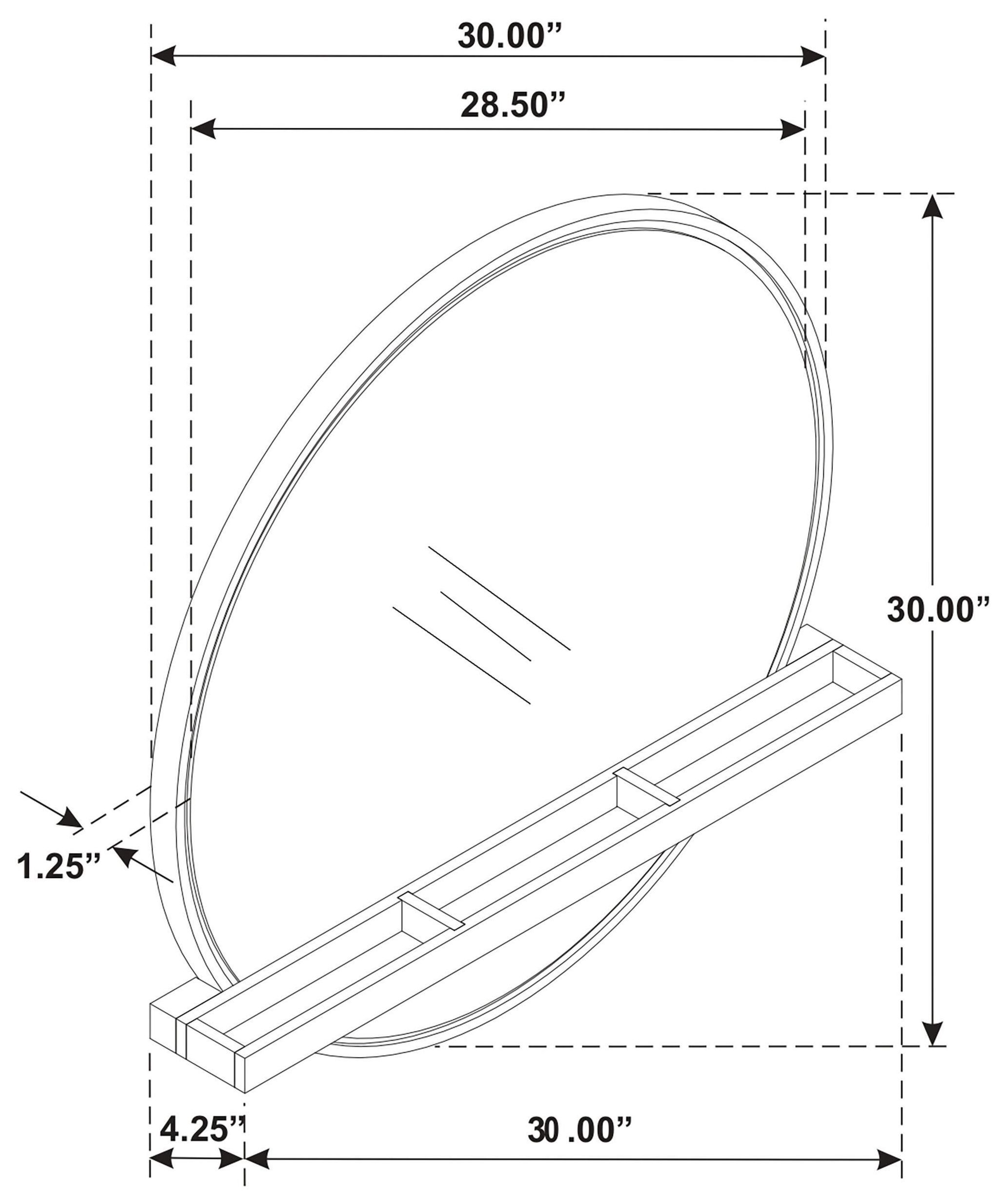 Arini Black Round Vanity Wall Mirror
