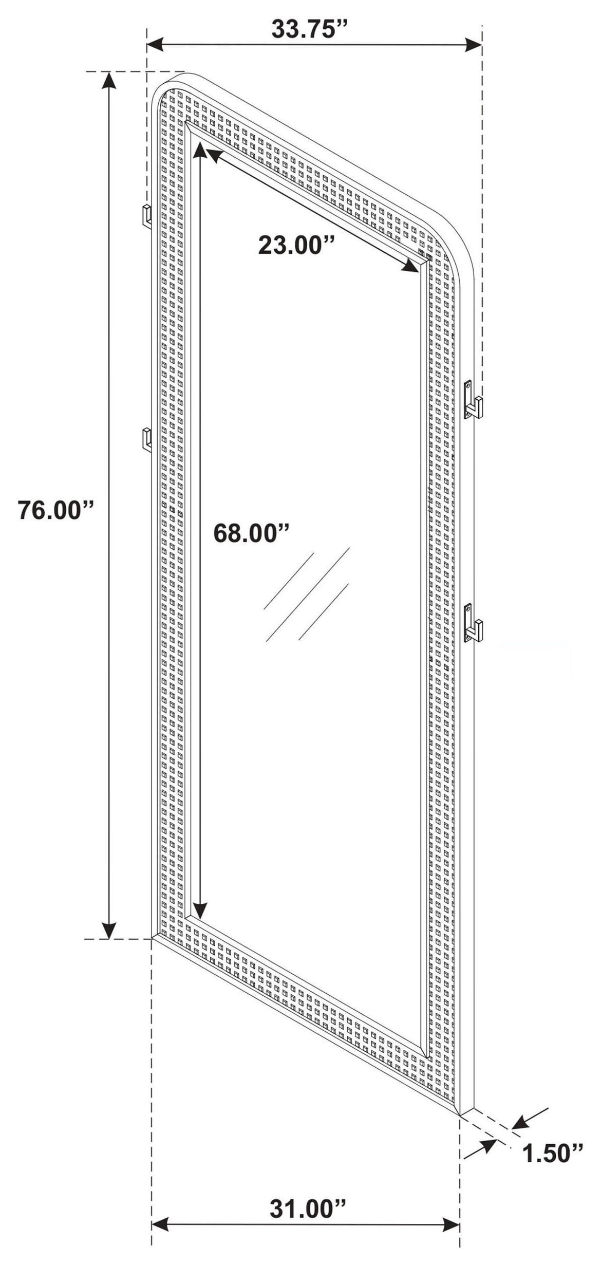 Arini Black Cane Weave Full Length Standing Floor Mirror