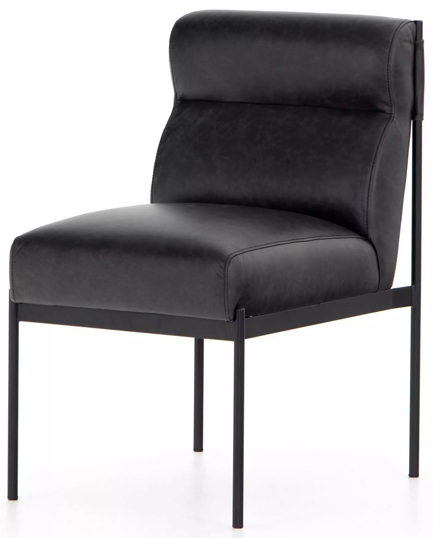 Kensington Klein Leather Black Upholstered Side Dining Chair