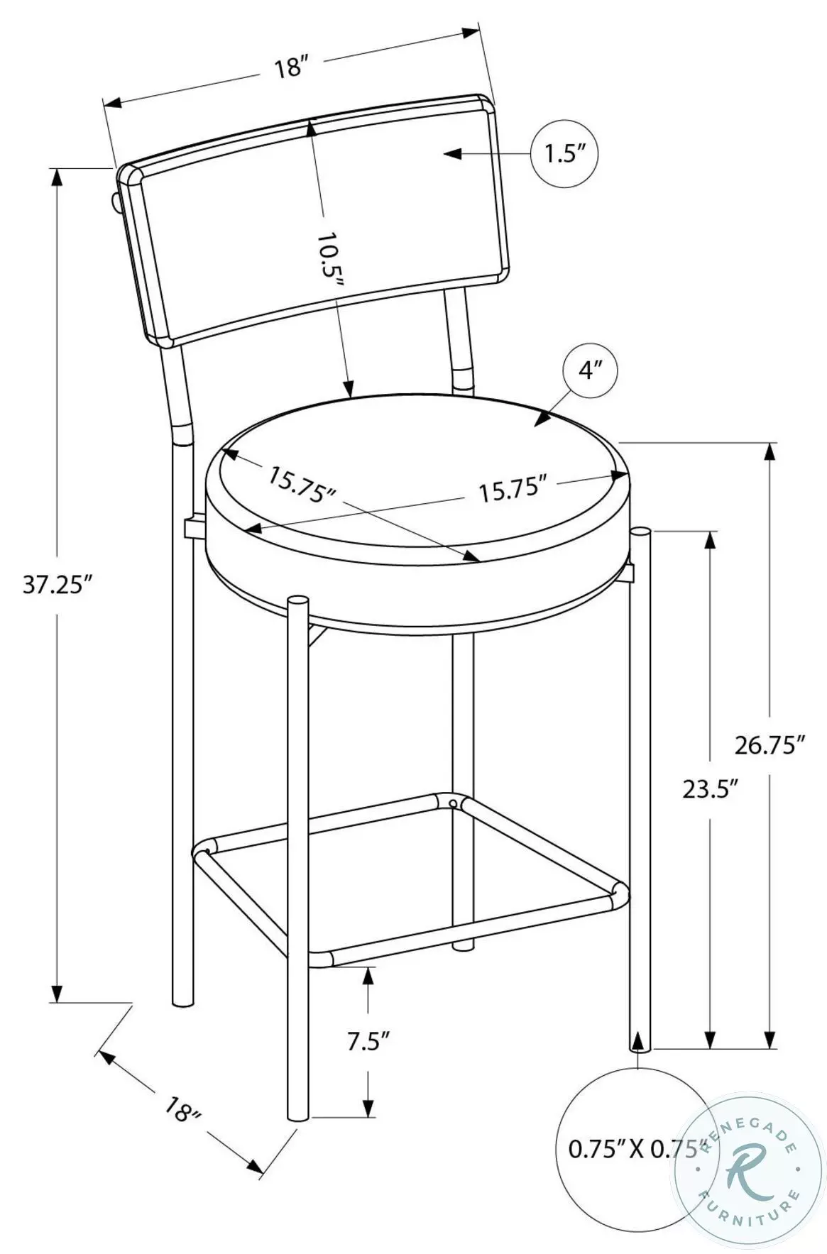 2245 Black Leather Look Bar Stool Set Of 2