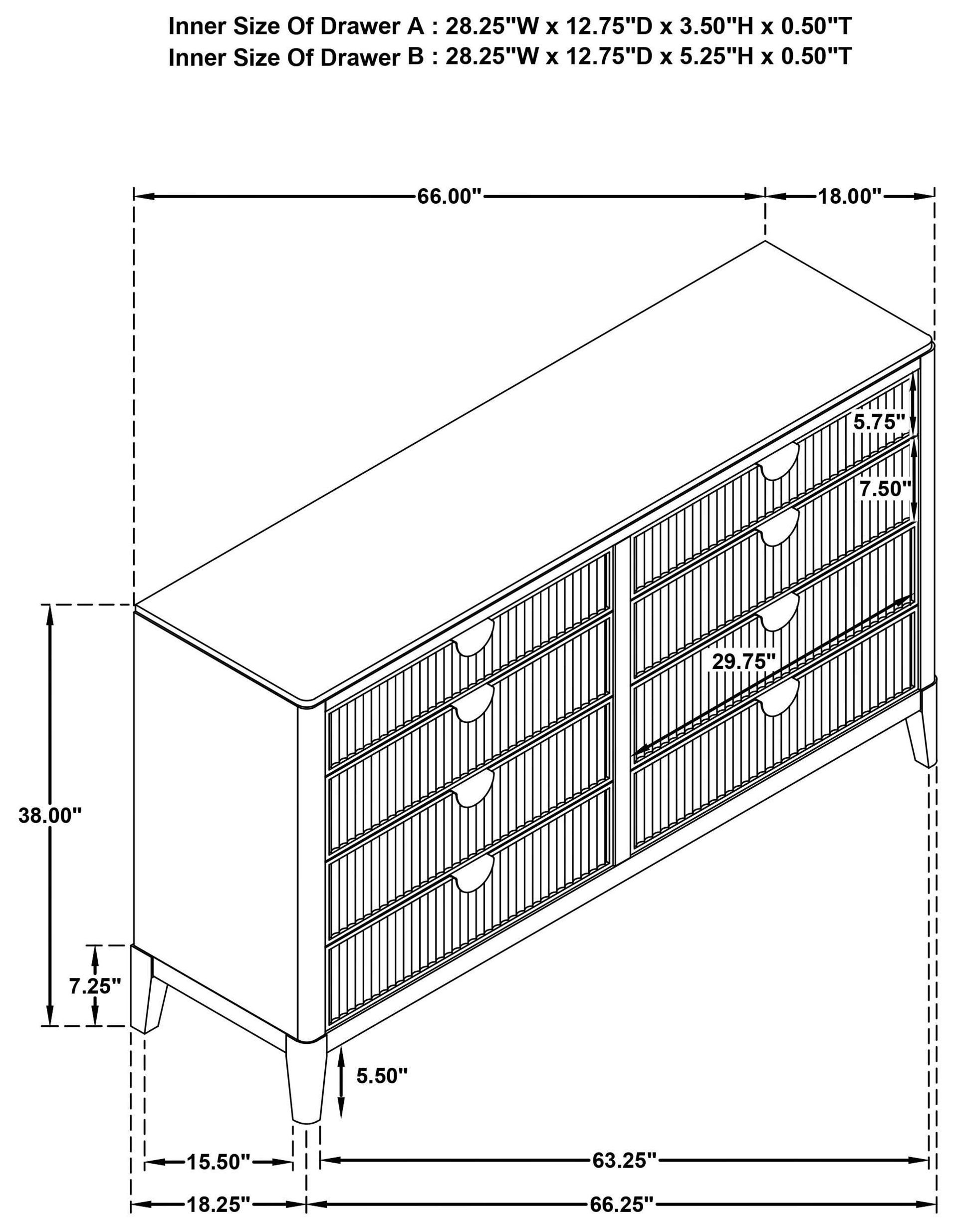 Brookmead Black 8 Drawer Dresser