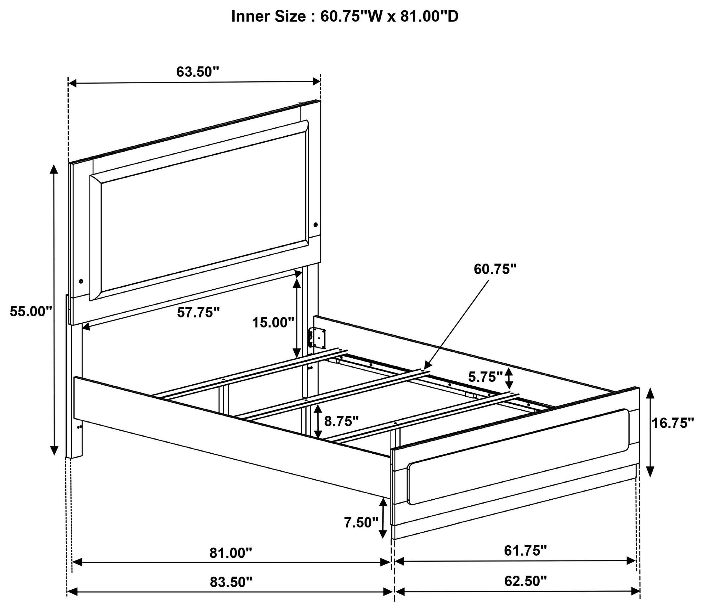 Caraway White And Gray Queen Upholstered Panel Bed