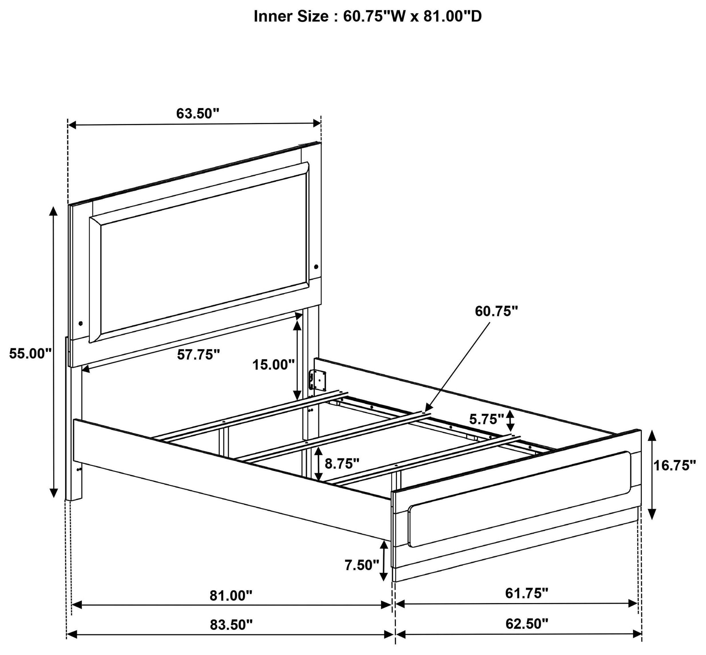Caraway Black And Gray Queen Panel Bed