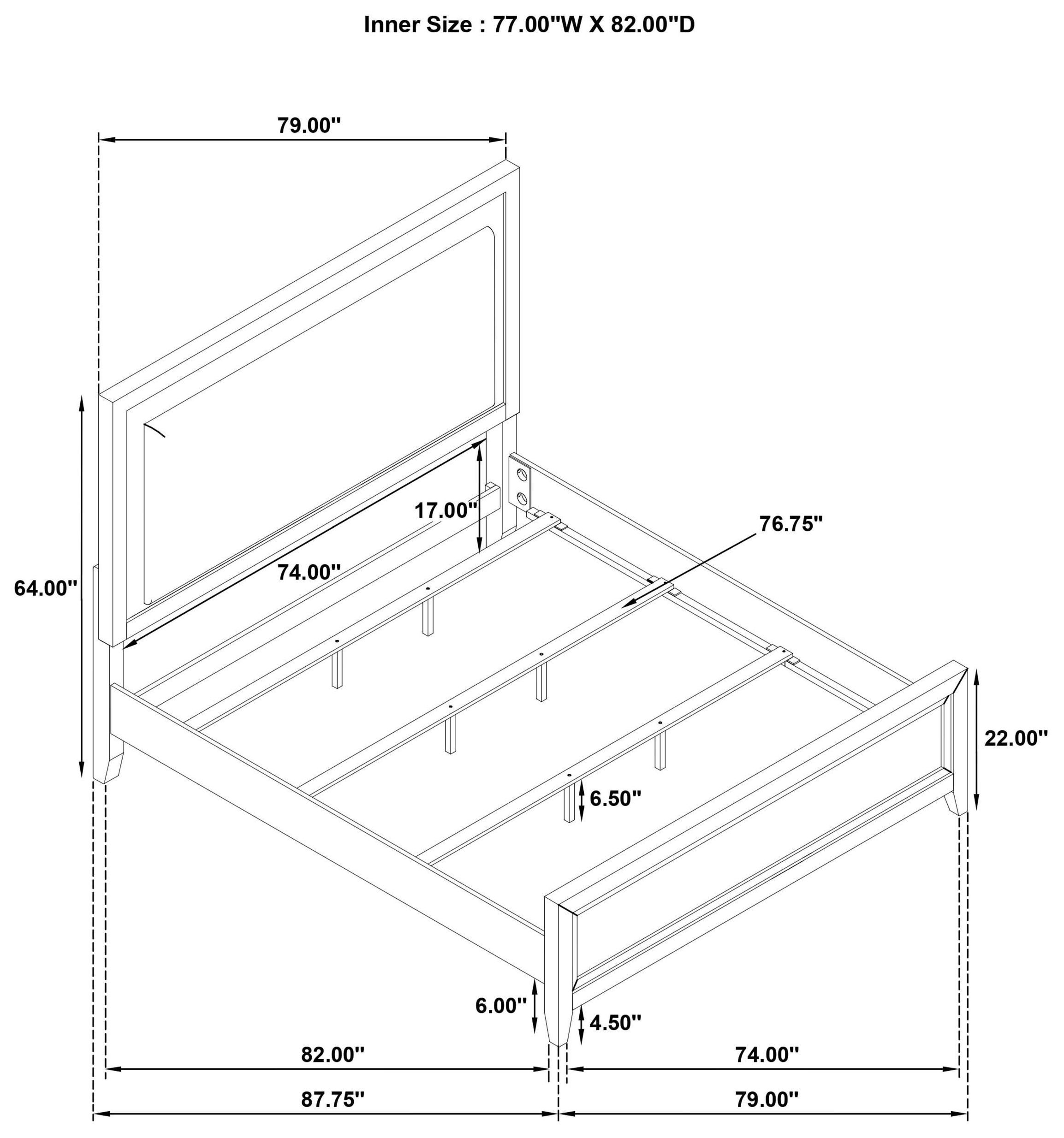 Marielle Distressed White King Upholstered Panel Bed