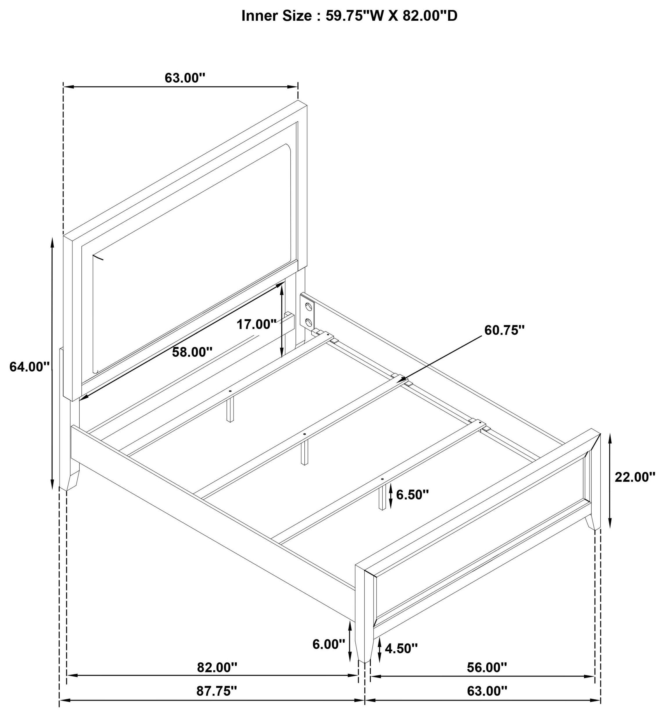 Marielle Distressed White Queen Upholstered Panel Bed