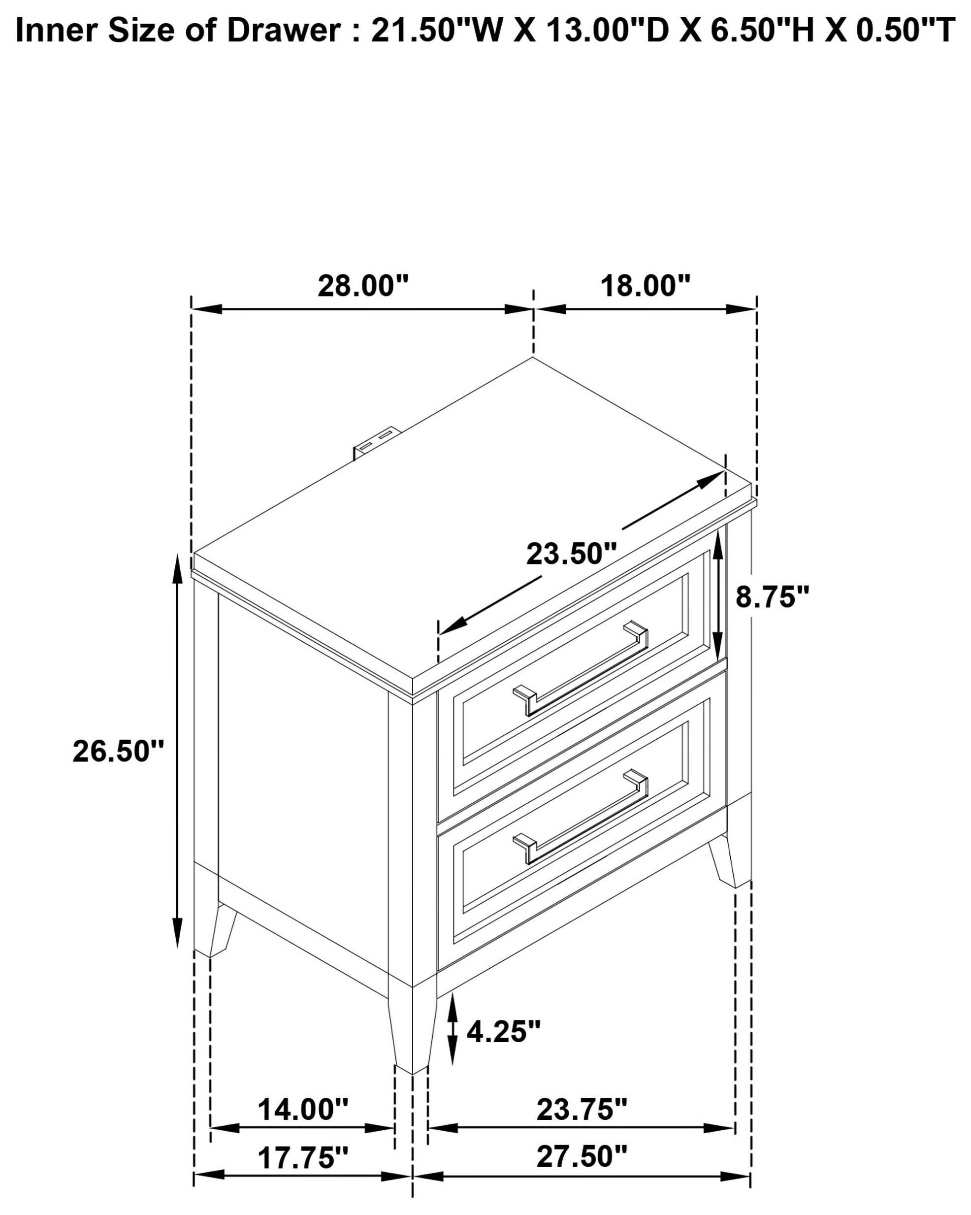 Marielle Distressed White Nightstand