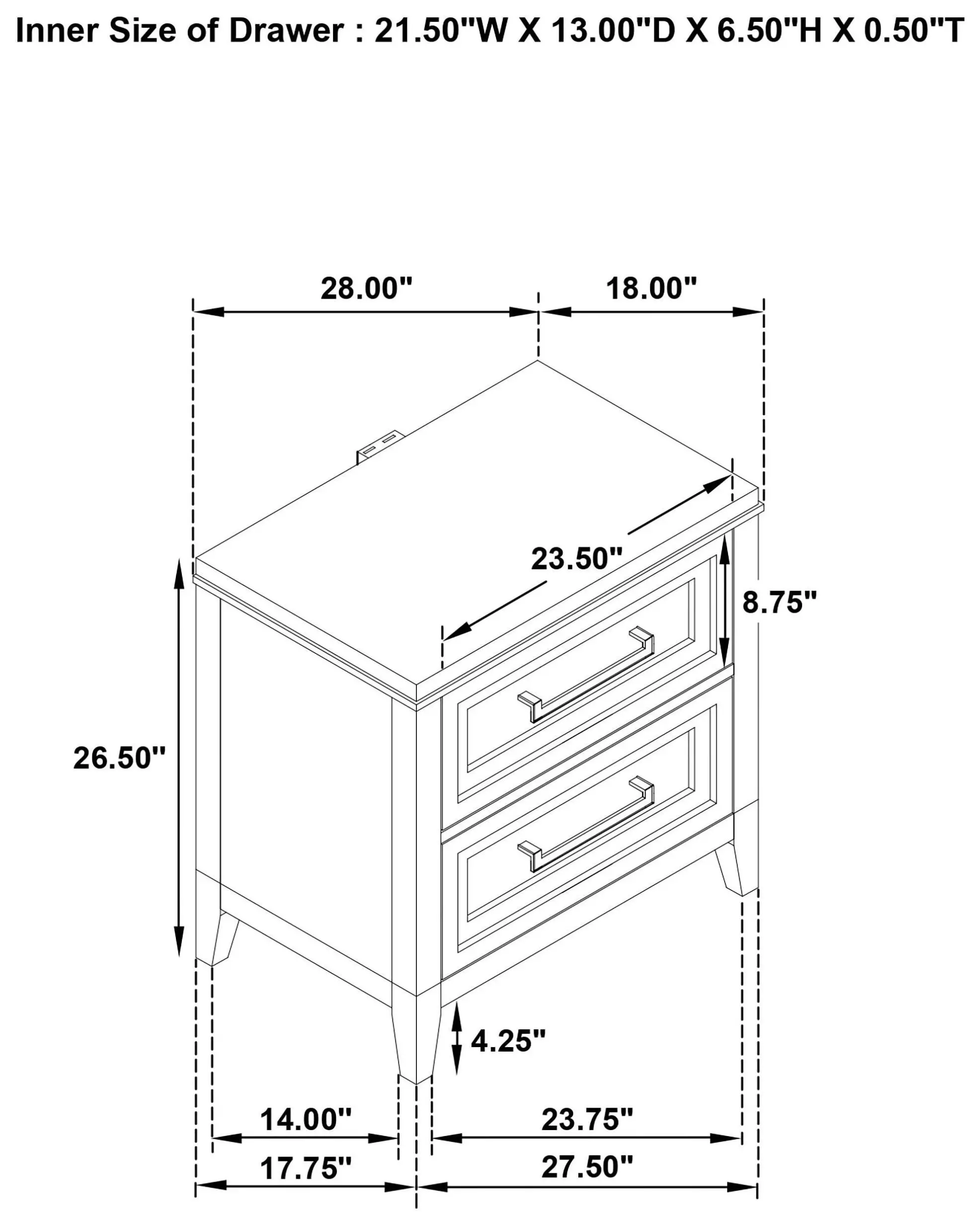 Marielle Distressed White Nightstand