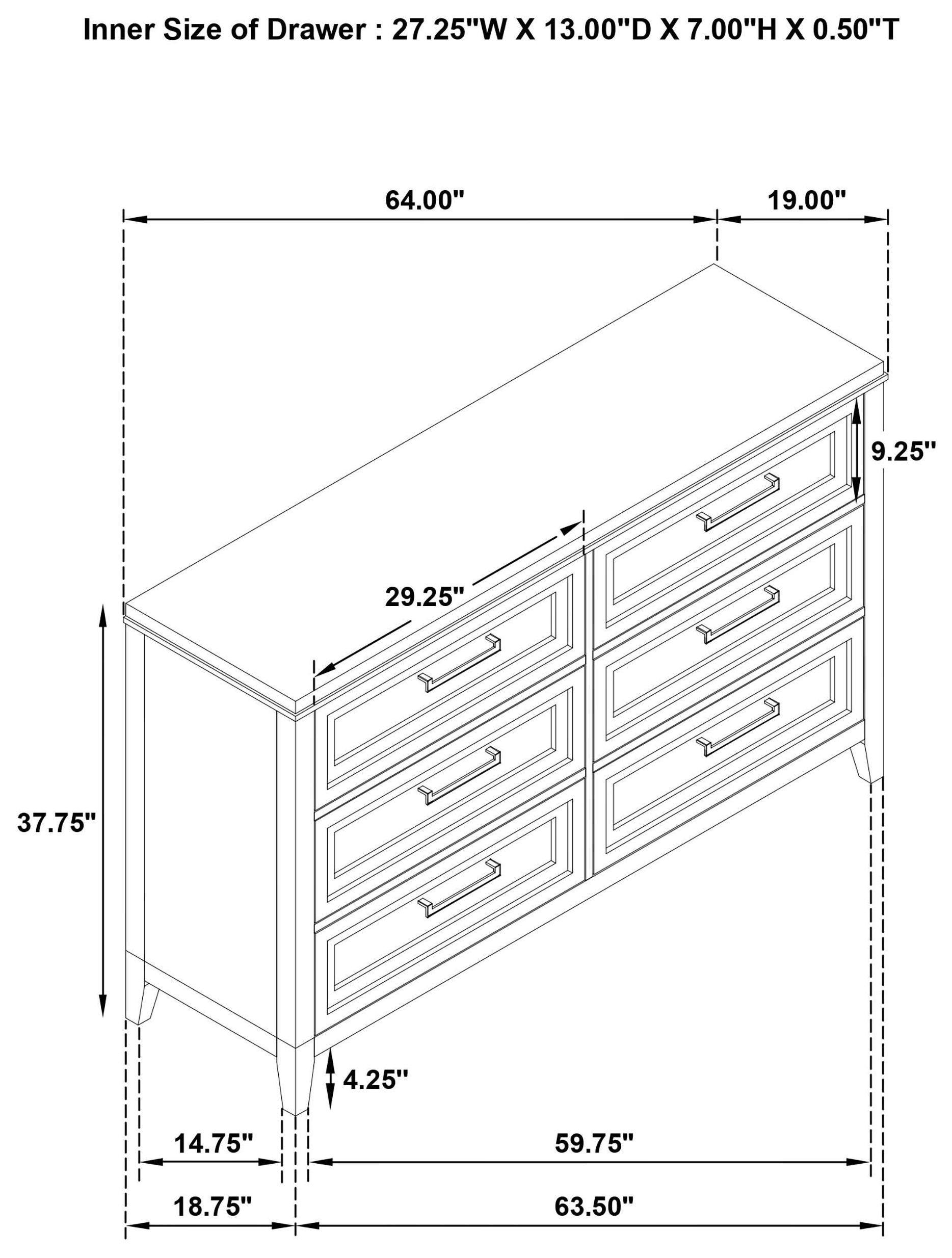 Marielle Distressed White Dresser