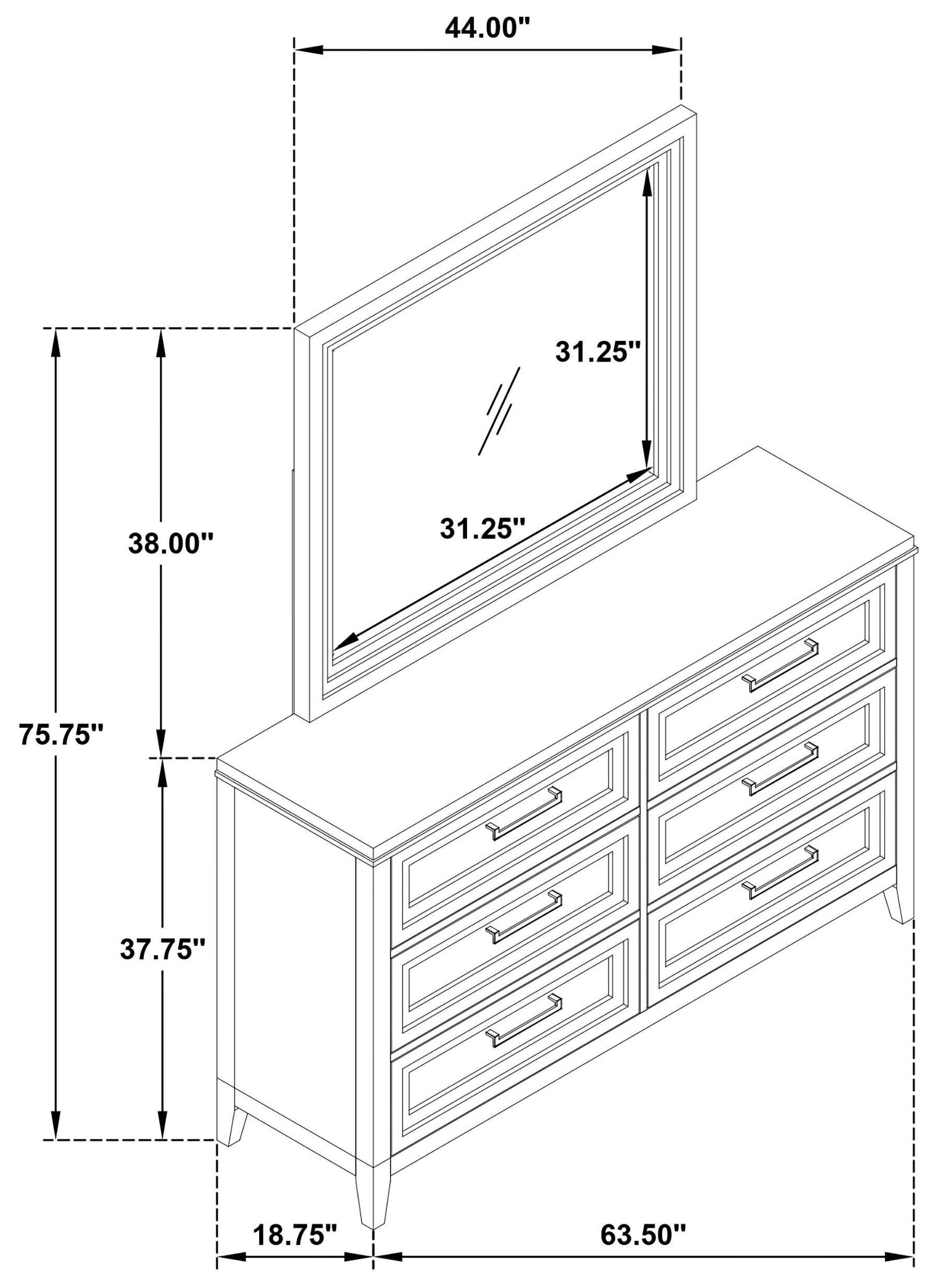 Marielle Distressed White Dresser With Mirror