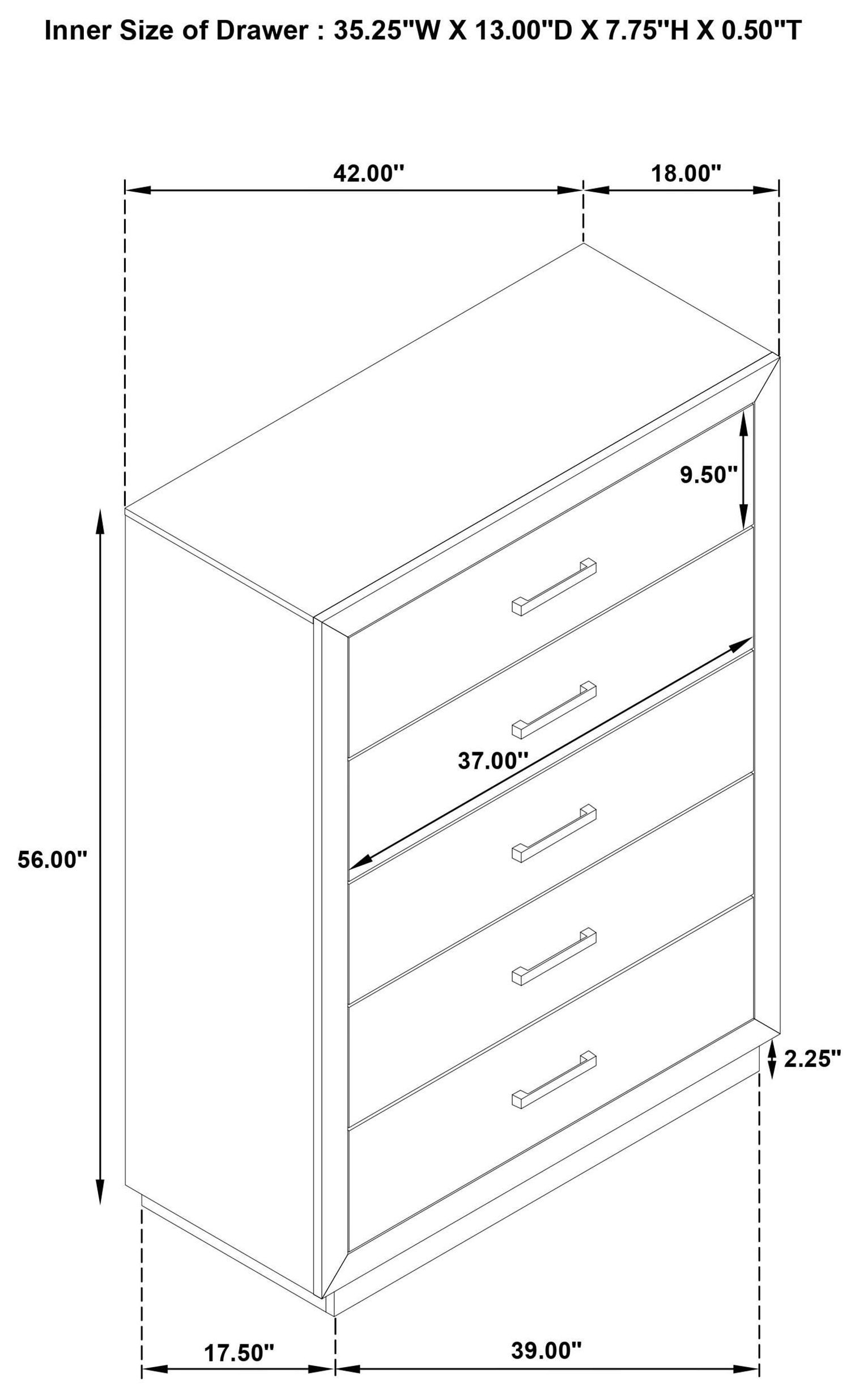Kenora Barley Brown 5 Drawer Chest
