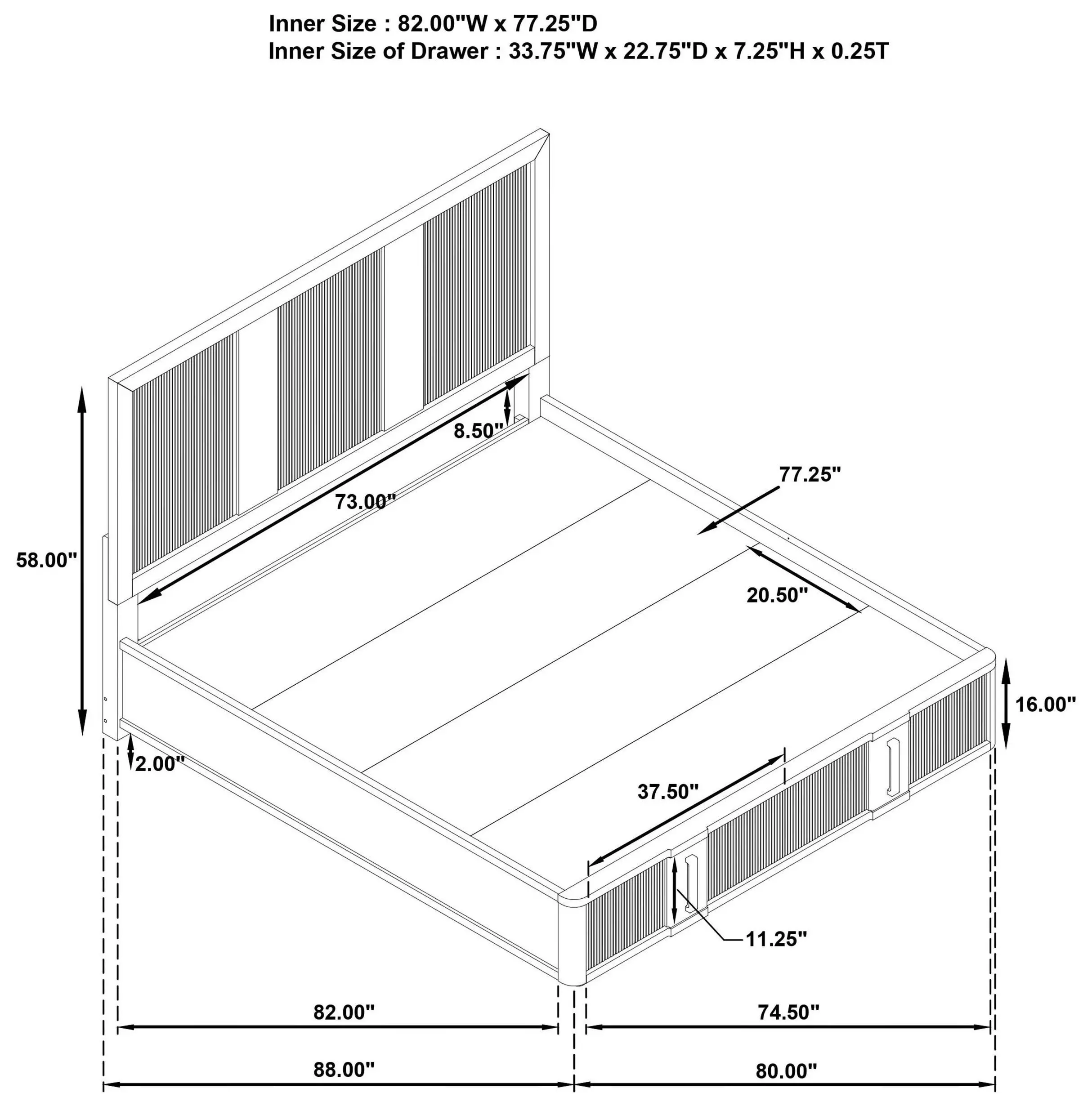Terrace Ash Brown King Platform Storage Bed