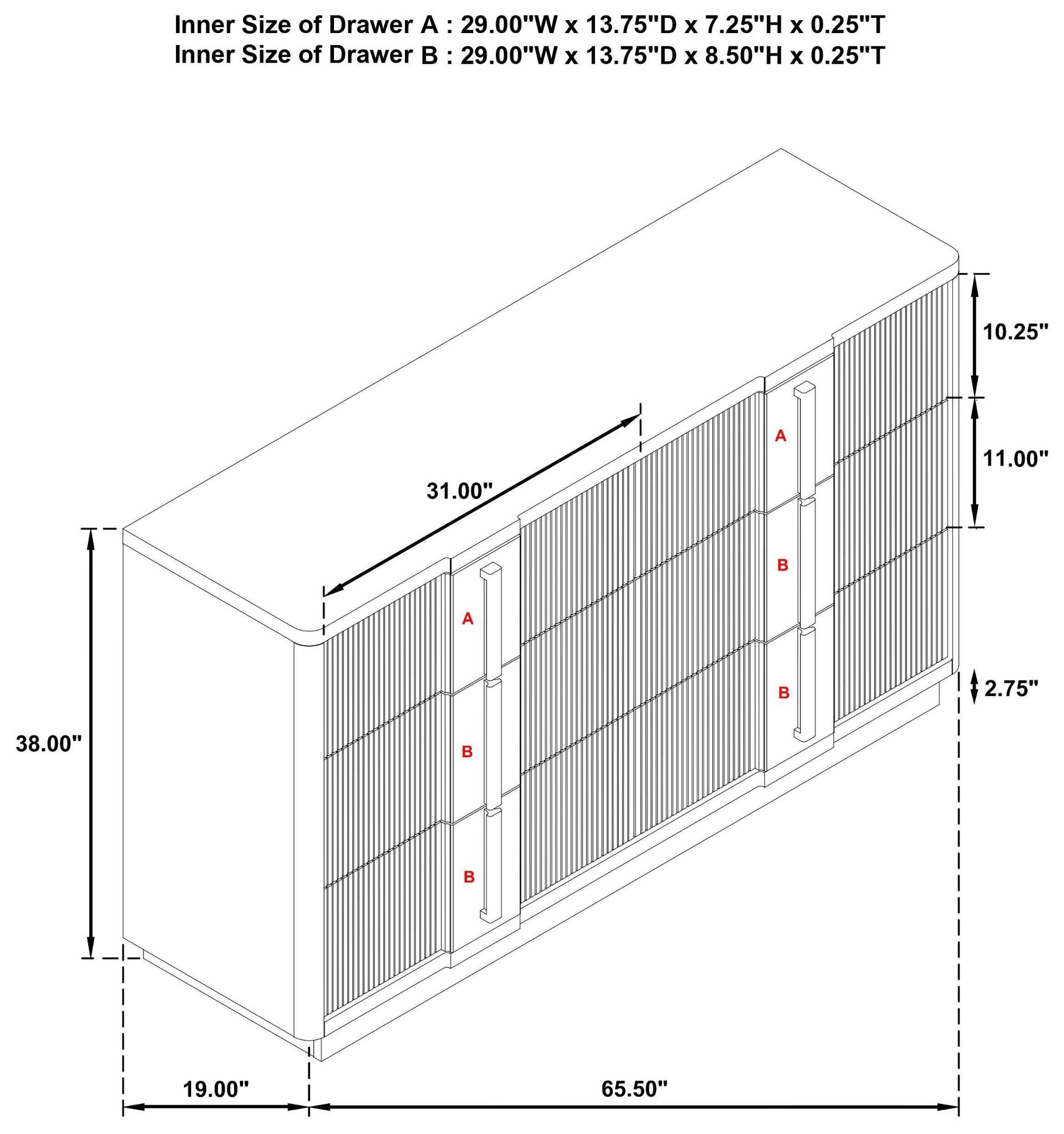 Terrace Ash Brown 6 Drawer Dresser
