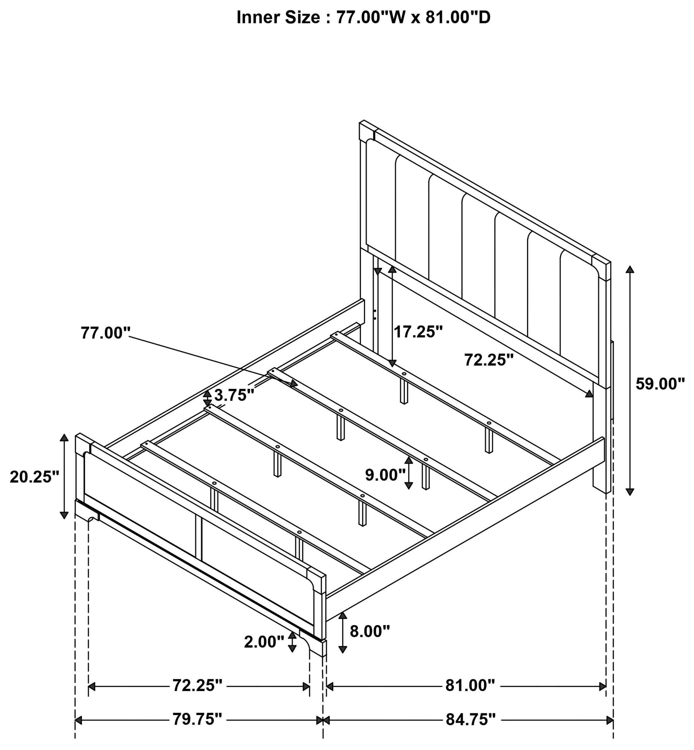 Gran Park Dark Cocoa King Upholstered Panel Bed