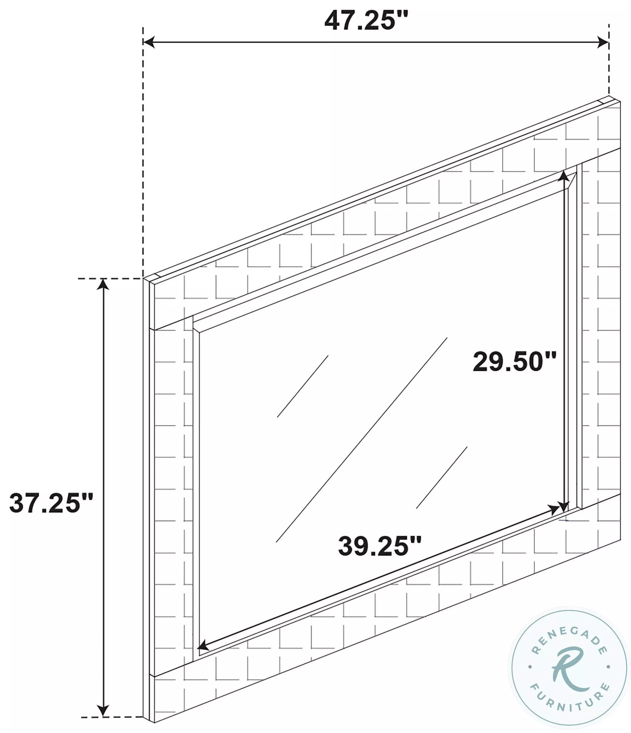 Ives White High Gloss Dresser Mirror