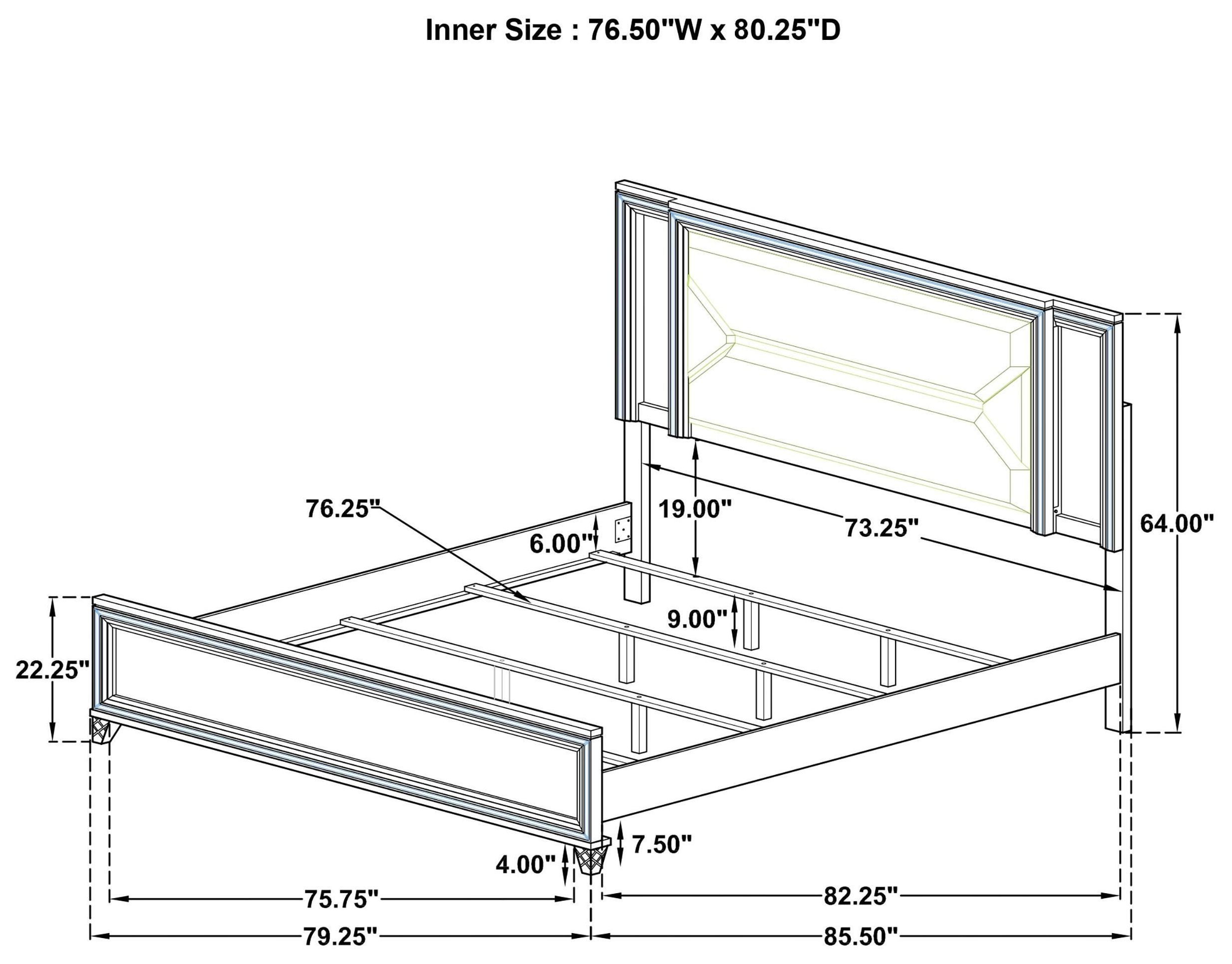 Marmore White King Panel Bed